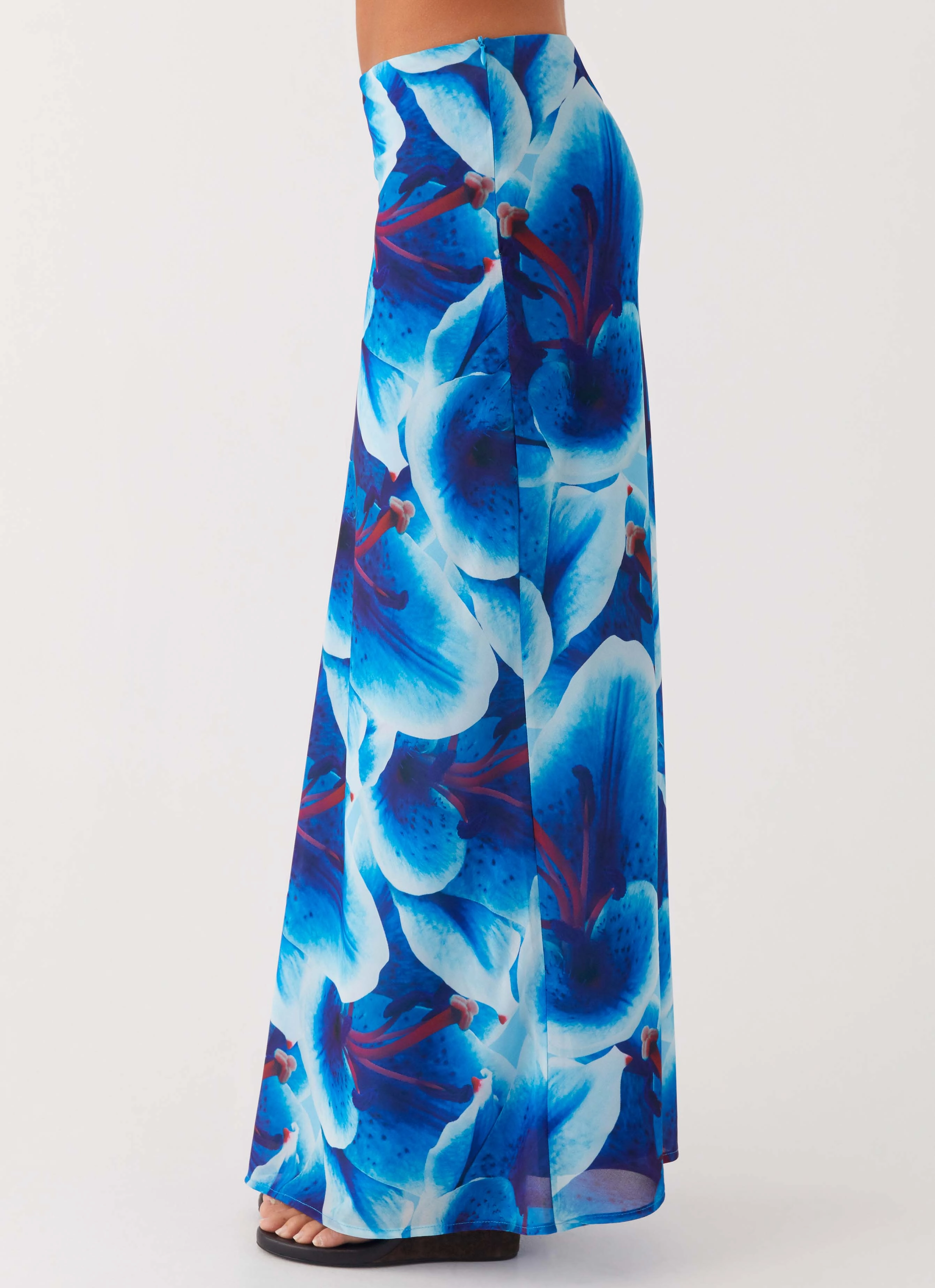 Glamorous Appeal Sleek Appeal Another Life Chiffon Maxi Skirt - Turquoise Floral