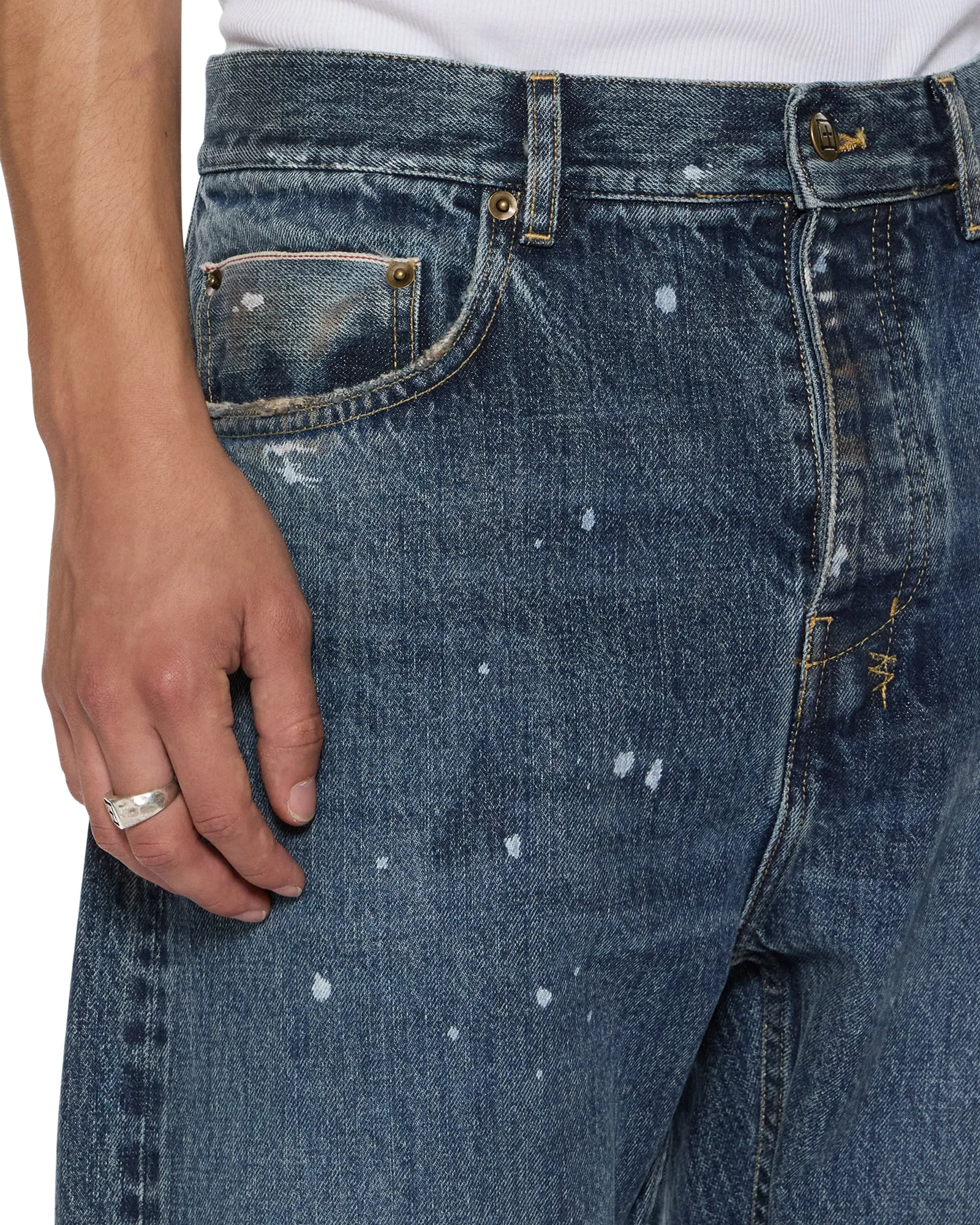 ANTI K SELVEDGE ARTIST BLUE No Bulk Seam Design Pre Washed Denim