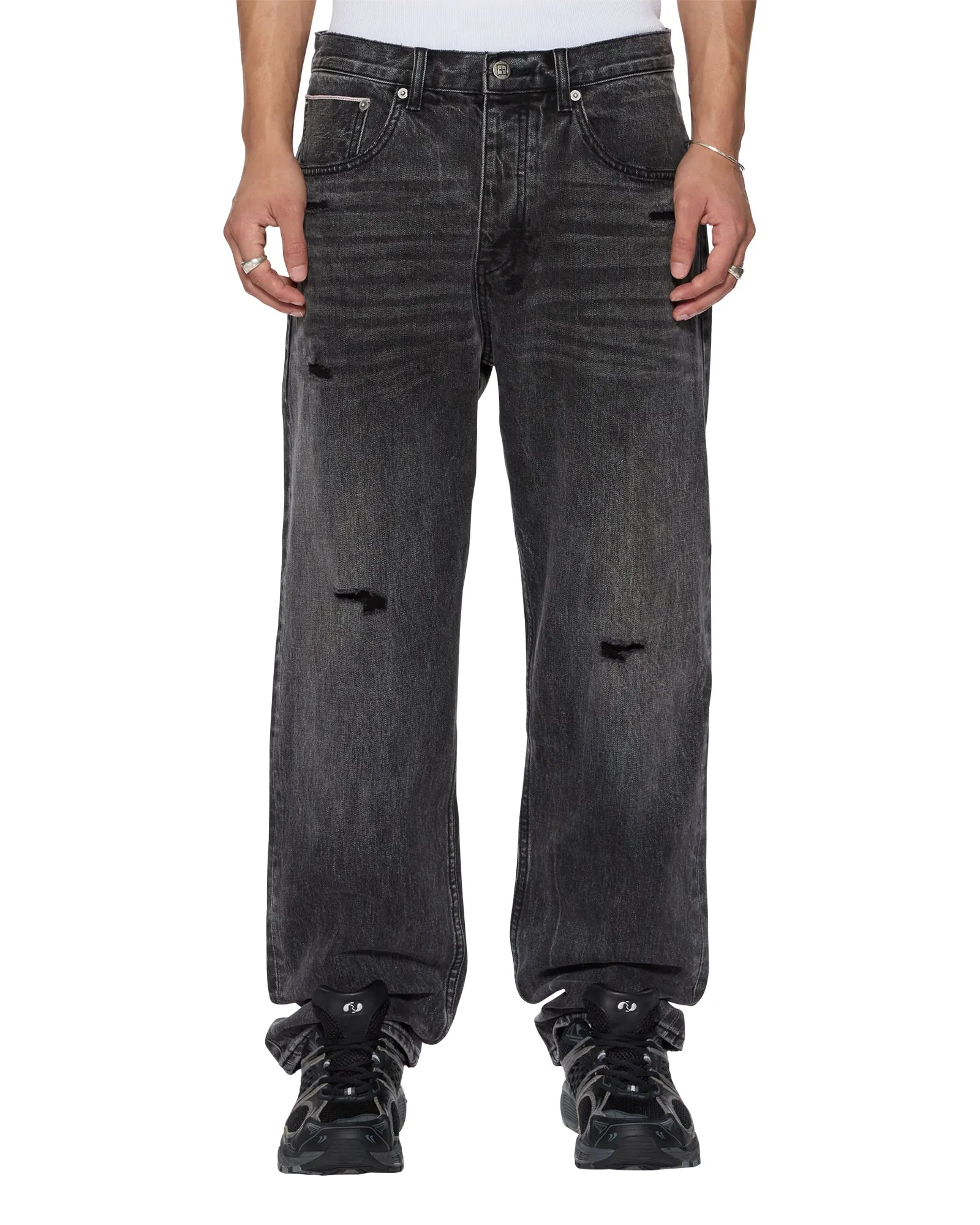 Minimalist Daily Wear Loose Daytime Look ANTI K SELVEDGE REPLIKA BLACK