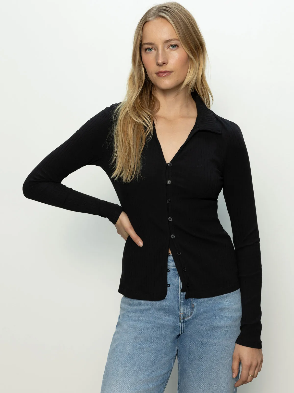 EthicallySourcedMaterial Tagless Comfort Collar Daydreamer Knit Shirt Black