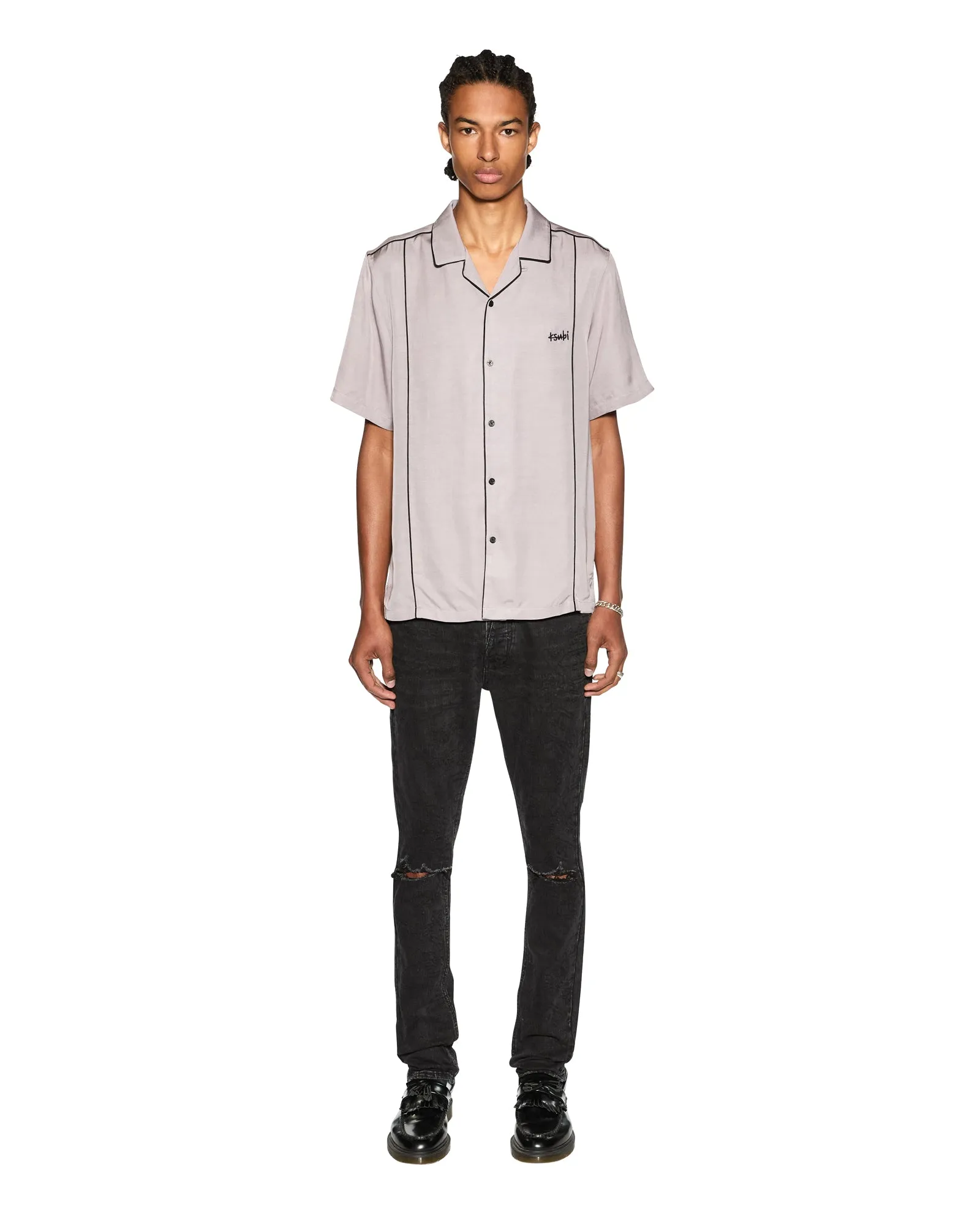 Non Restrictive Cut Reflective Safety Detailing DOWNTOWN RESORT SS SHIRT HAZE