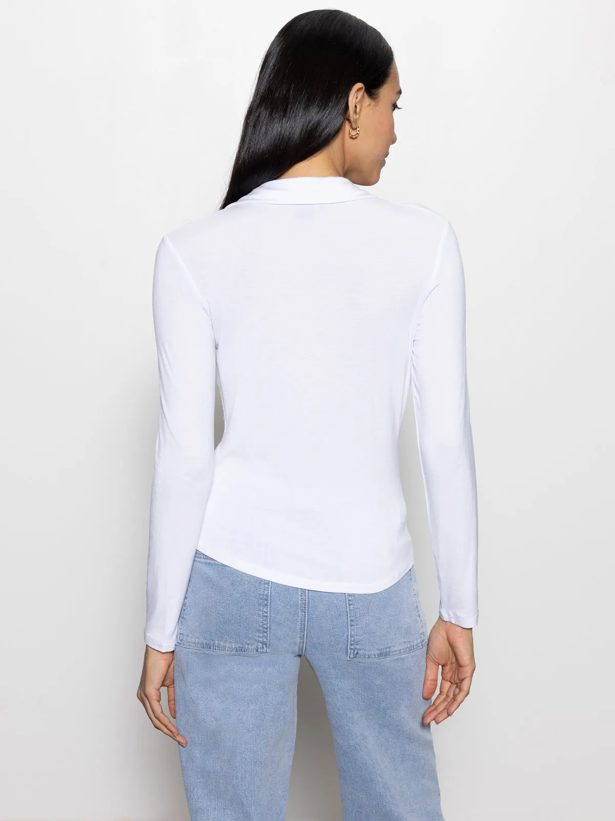 Dreamgirl Button Up Top White Sustainable Fabric Blend Comfortable Fabric