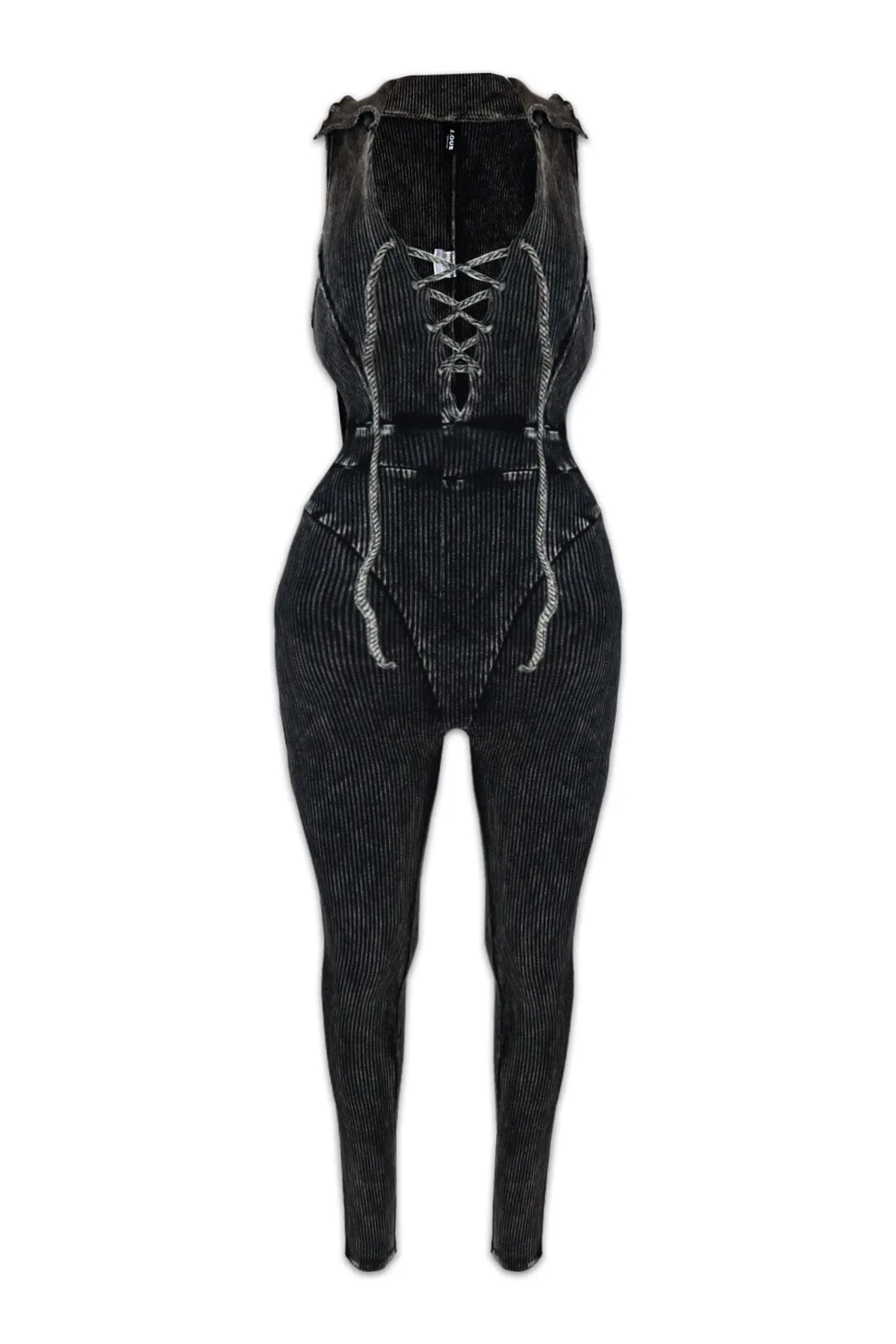 Flexible Knee Panels Gripper Waistband Nikita Mineral Washed Jumpsuit