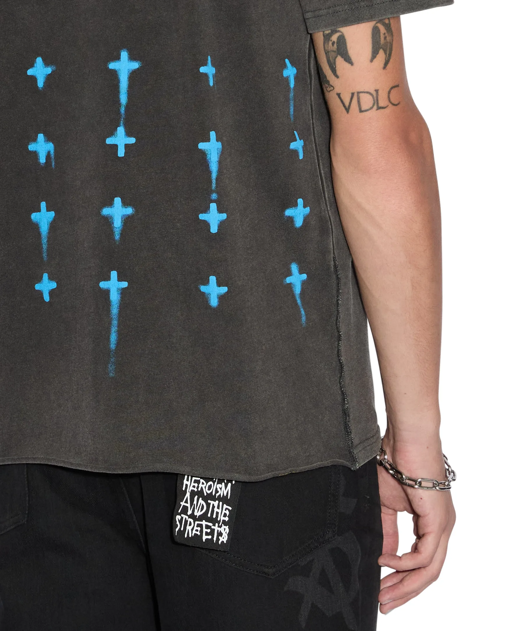 Modern Look Antibacterial Fiber GRAFF ROSE KASH SS TEE ACID GREY