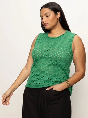 Crochet Shell Sweater Palm Extended Sizing Adjustable Hem Toggles