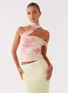 Christal Scarf Top - Floral Print Thermal Regulating Design