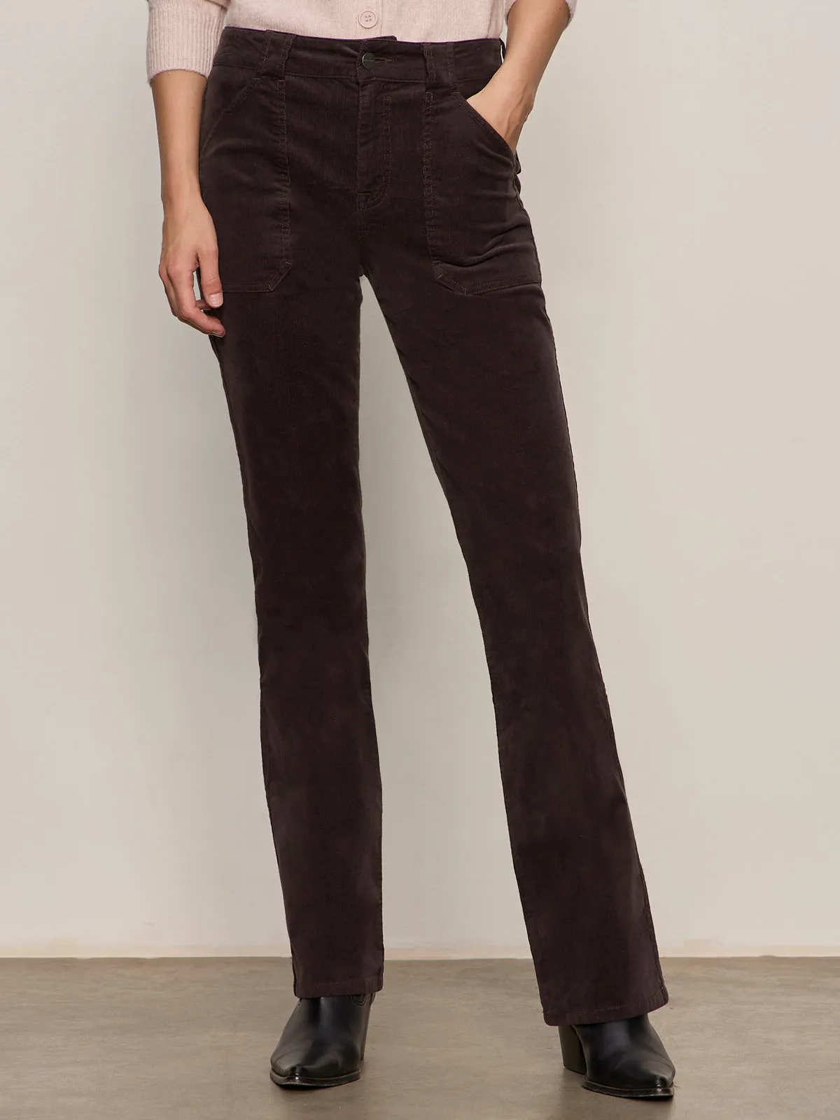 Flattering Comfort Corduroy Hayden Bootcut Pant Semi Sweet