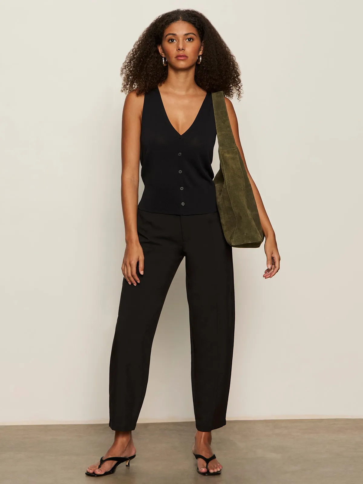 Stretch Motion NoBuckleDesign Polished Barrel Pant Black