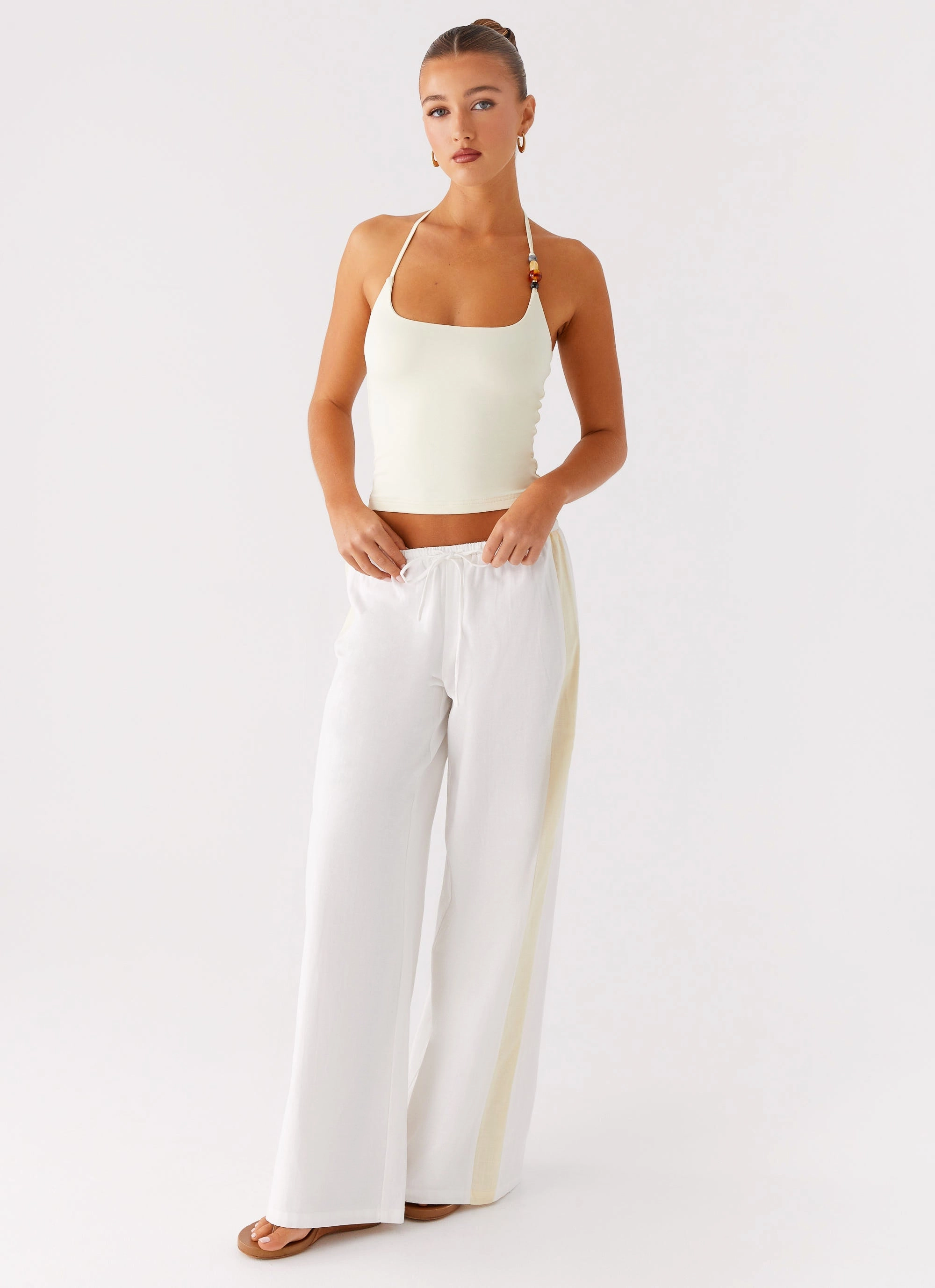 Non Chafing Edges Stylish Tank Palm Beach Top - Yellow