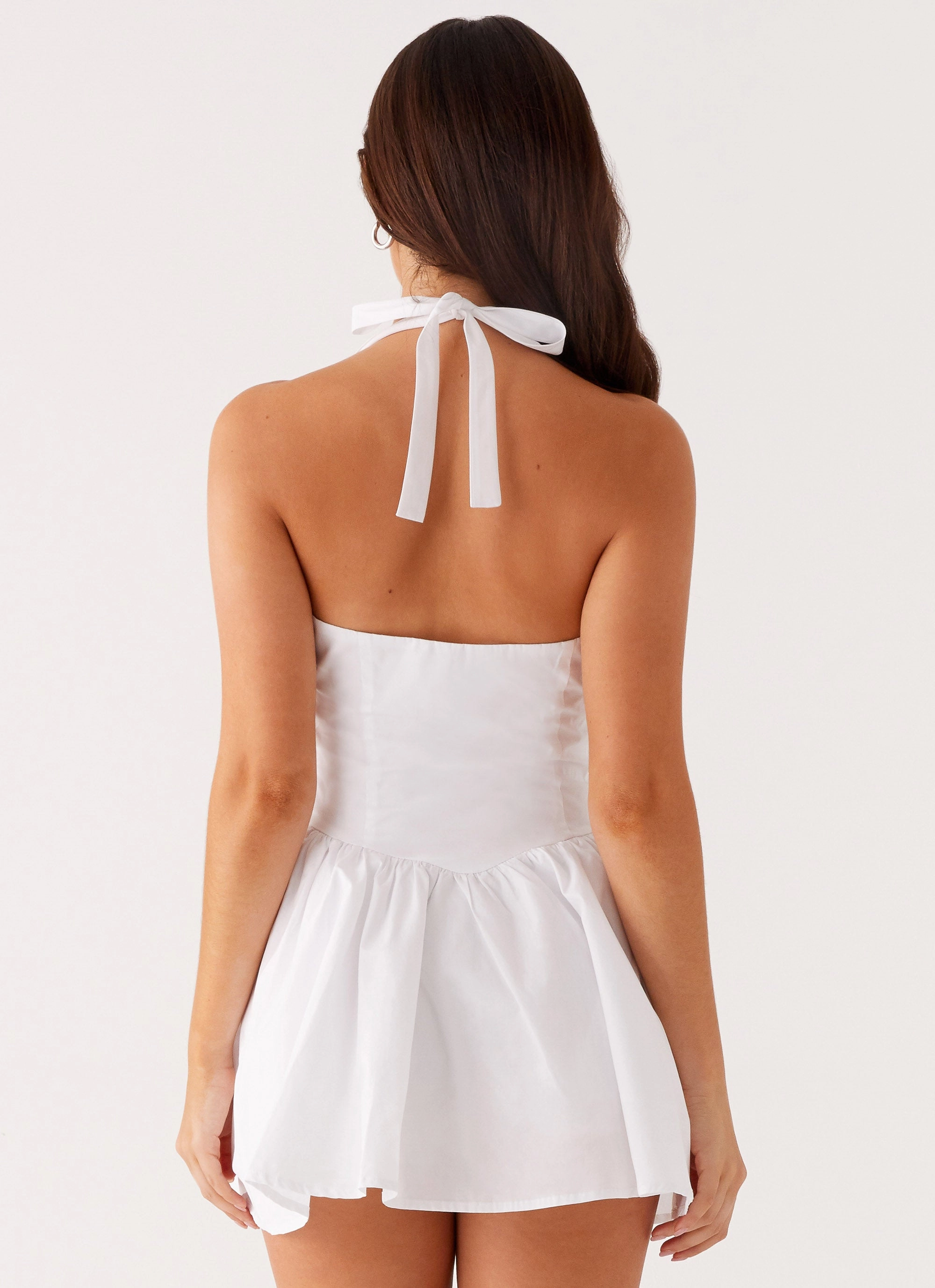 Anya Halterneck Mini Dress - Ivory Recycled Polyester
