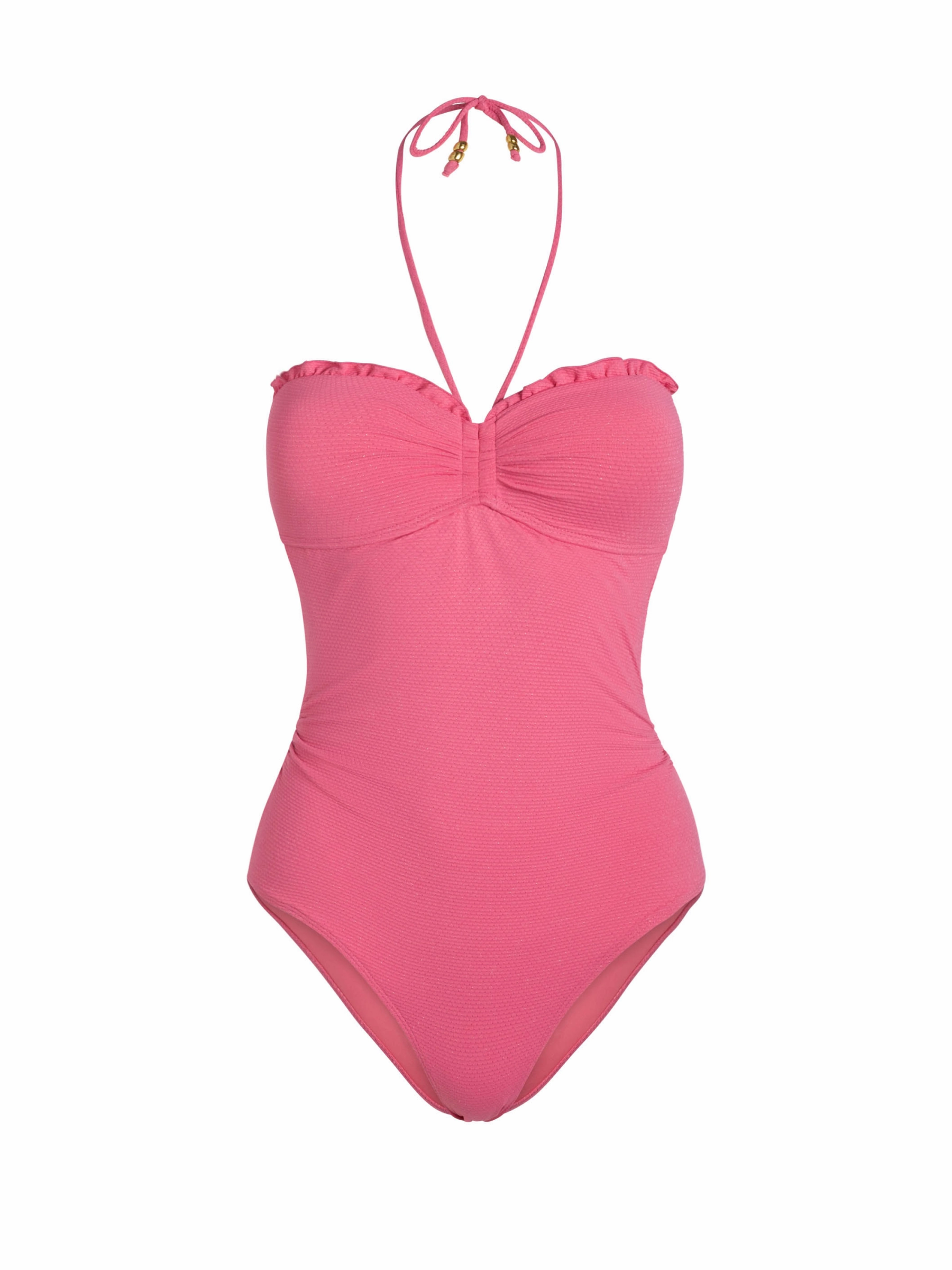 Anti Snag Fabric Talia One Piece In Hibiscus Metallic