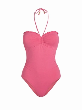 Talia One Piece In Hibiscus Metallic Athletic Swim Chlorine Safe