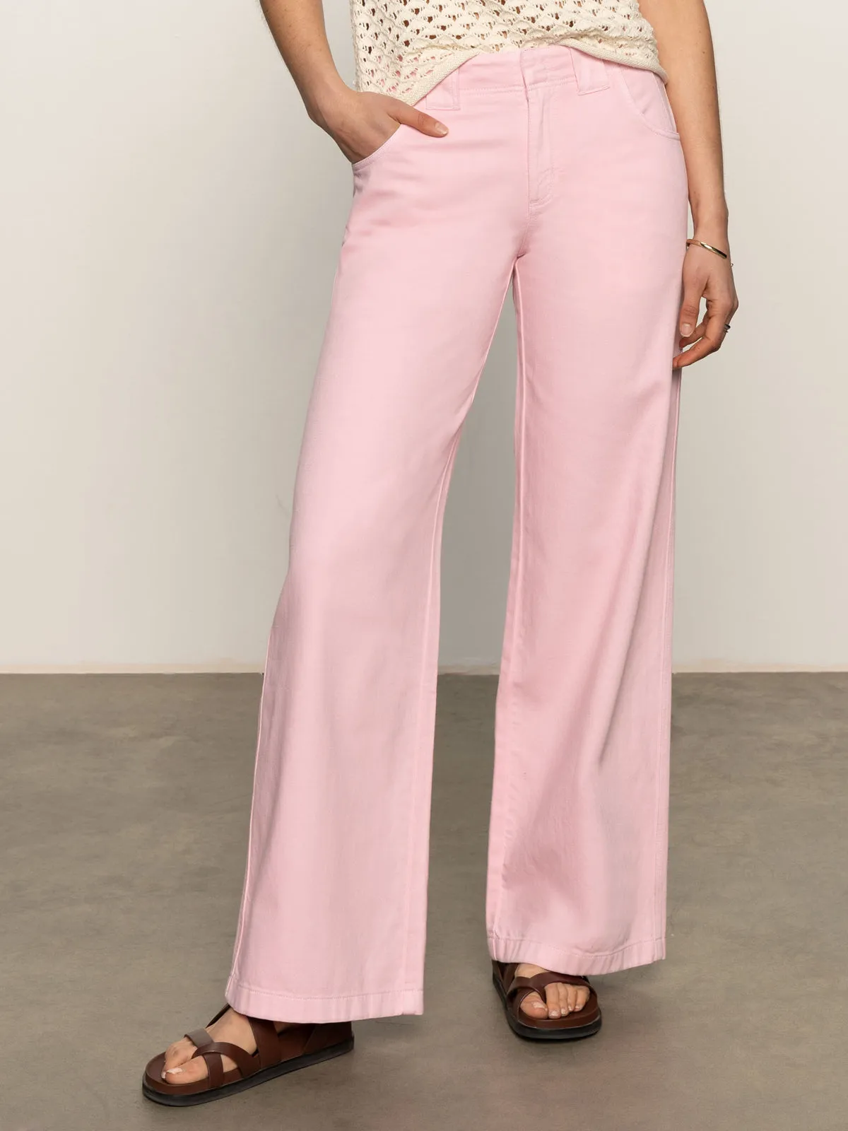 Arden Wide Leg Jeans Washed Cherry Blossom Thermal Regulating Layered Wear