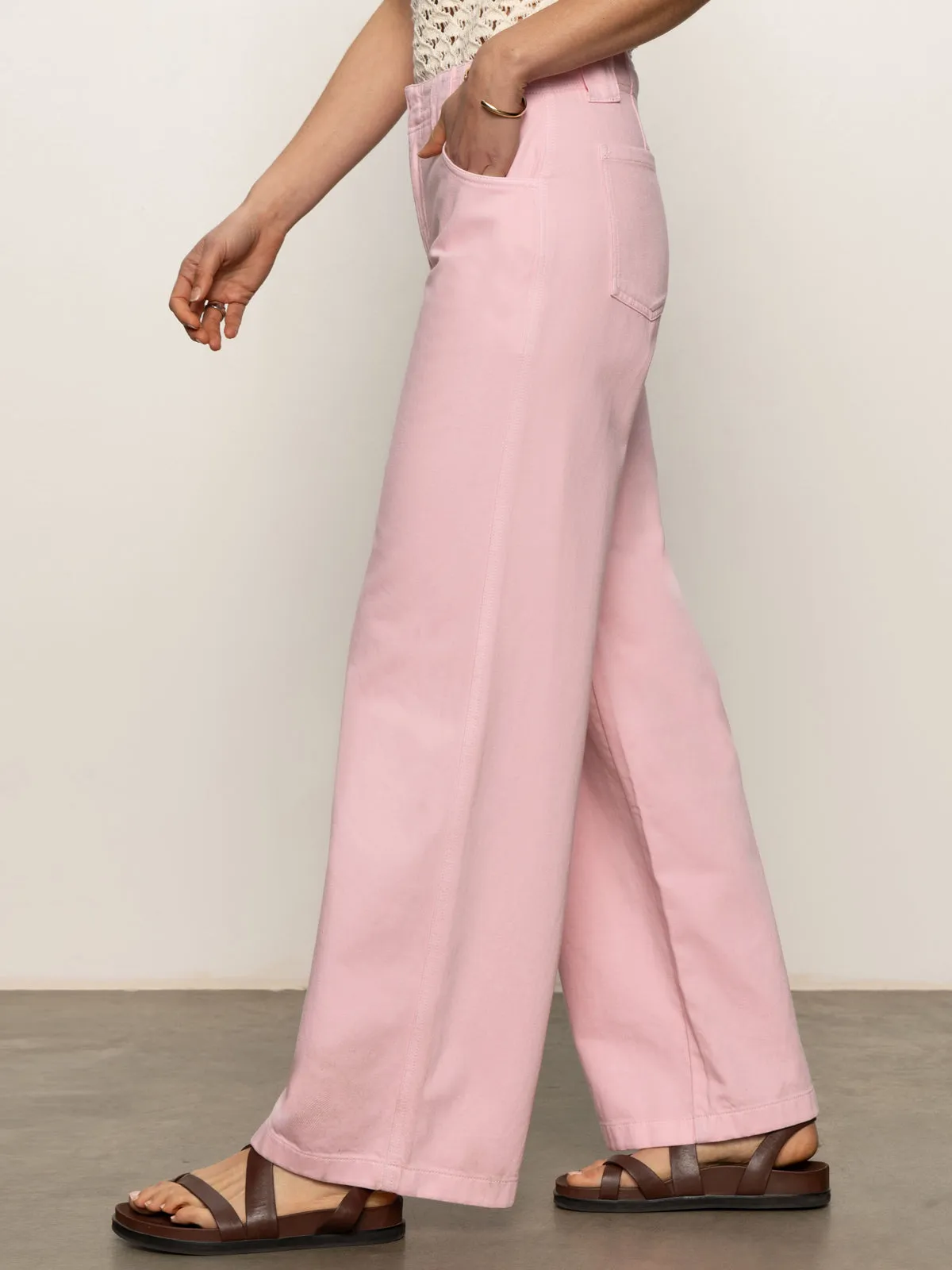 Performance Fit Arden Wide Leg Jeans Washed Cherry Blossom