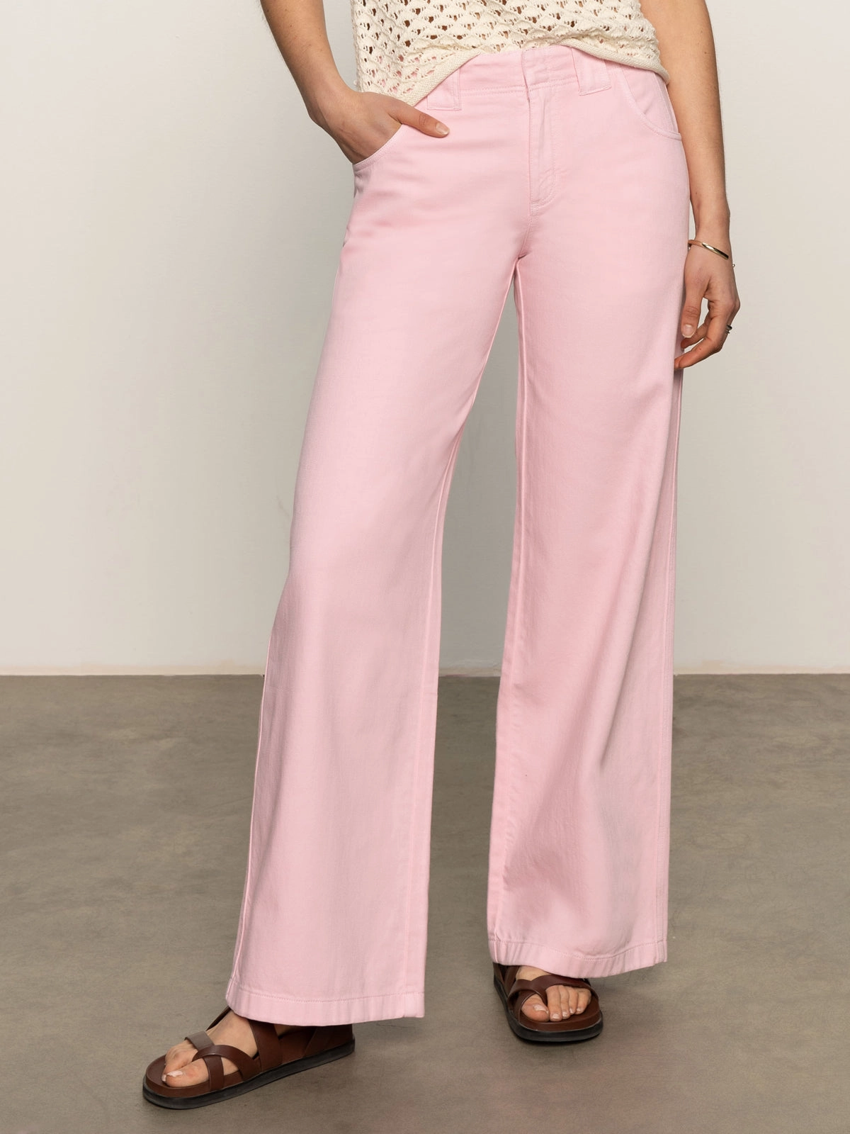 Arden Wide Leg Jeans Washed Cherry Blossom Elegant Look Versatile Wear