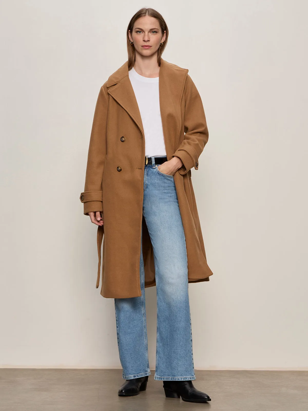 PocketDetails Aria Wrap Coat Camel