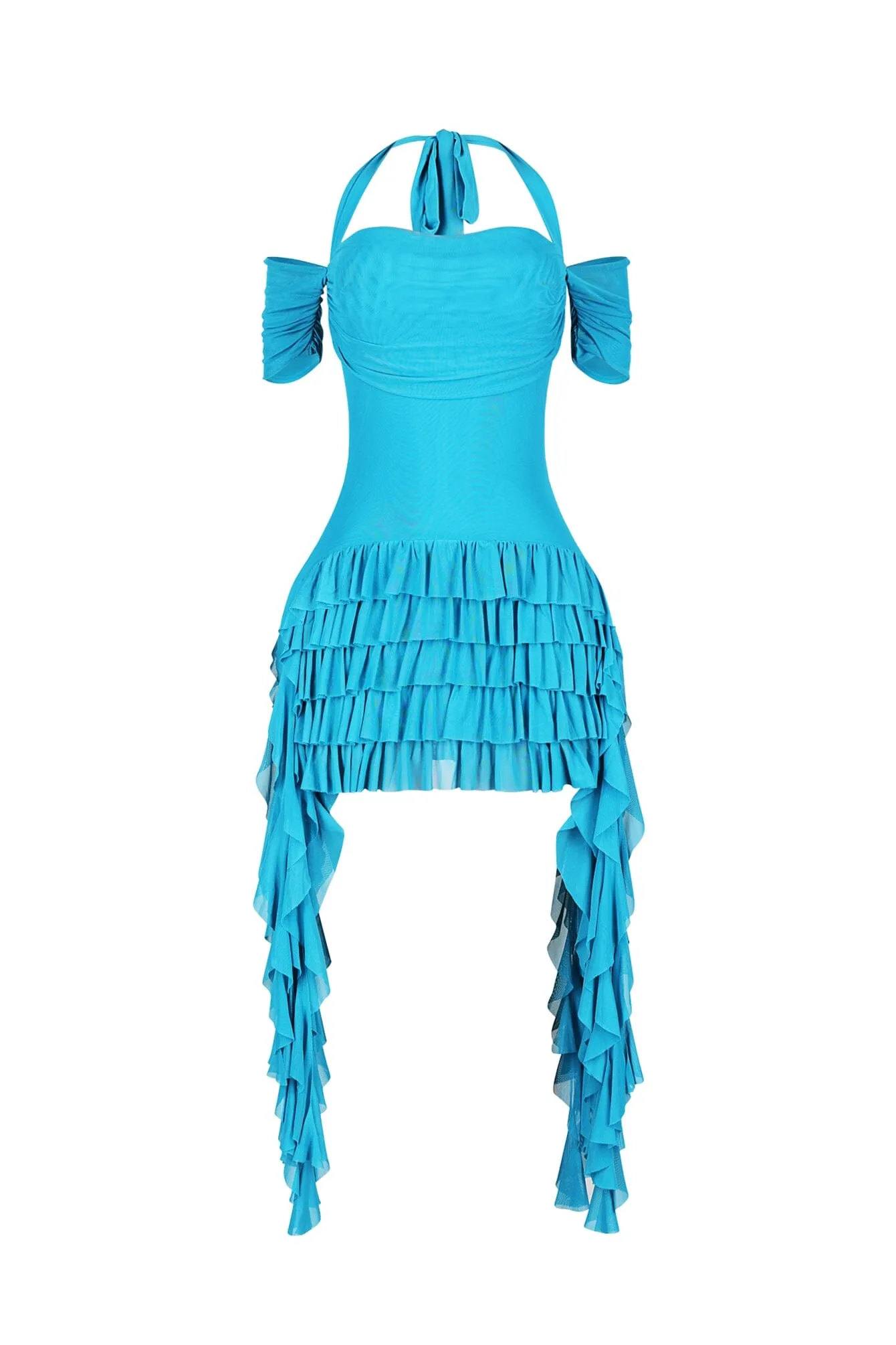 Ariadne Ruffle Train Mini Dress Versatile Piece