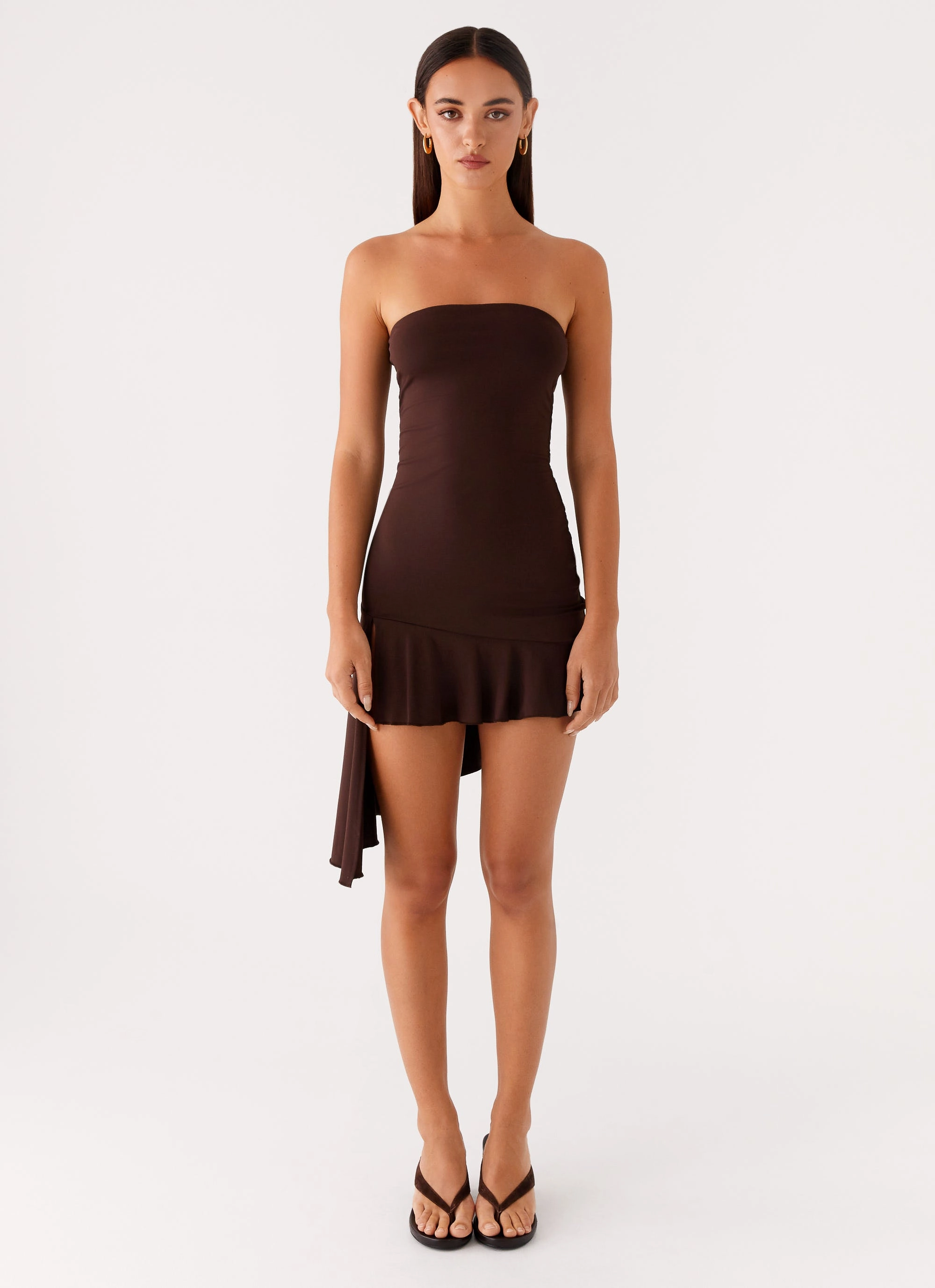 Arianne Mini Dress - Chocolate Outfit Flow Cotton Rich