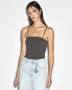 ButtonlessClosure ARISE TUBE BODYSUIT CHARCOAL Durable Bonding