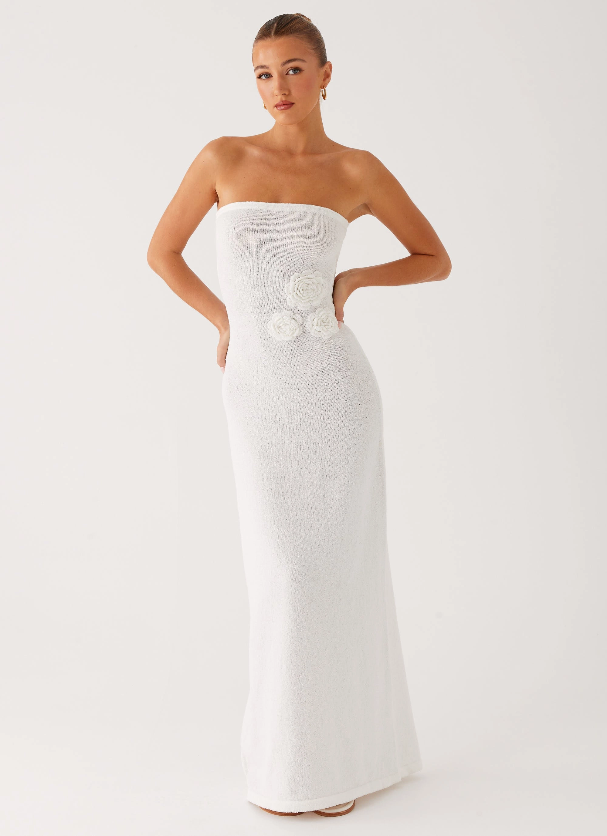 Eye Appeal Weekend Feel Arli Strapless Maxi Dress - Ivory