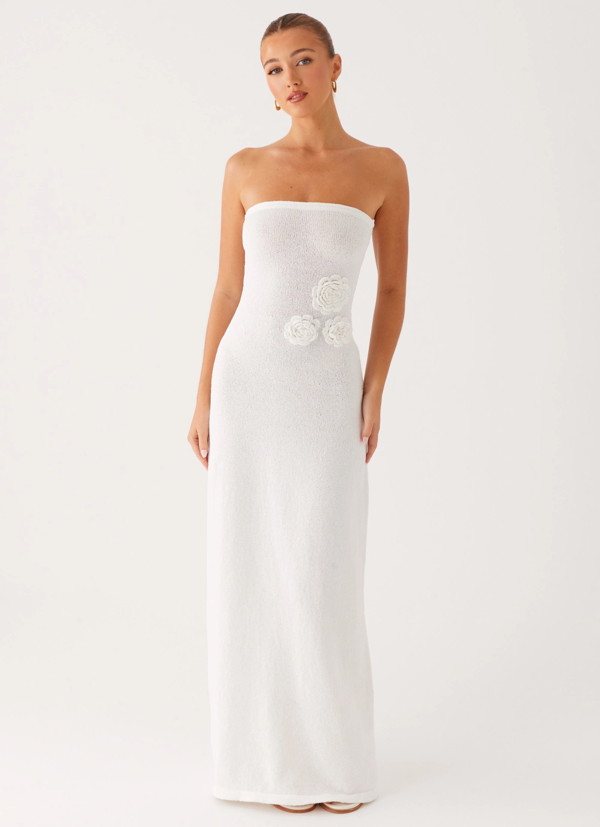 Date Ready french chic Arli Strapless Maxi Dress - Ivory
