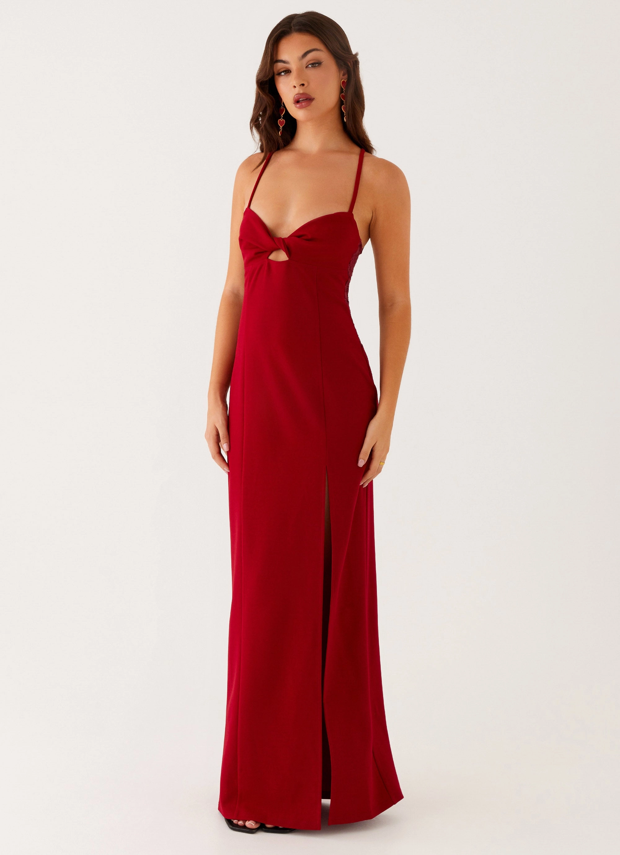 Heartbreaker Maxi Dress - Deep Red Luxe Comfort
