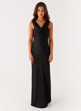 Breathable Comfort Arya Maxi Dress - Black