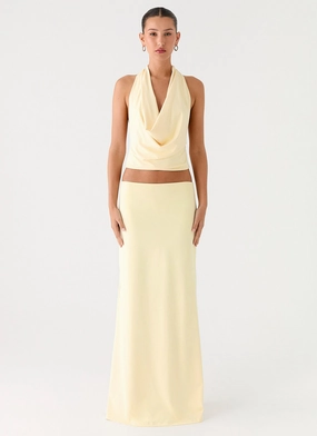Crisp Details Ashi Maxi Skirt - Yellow