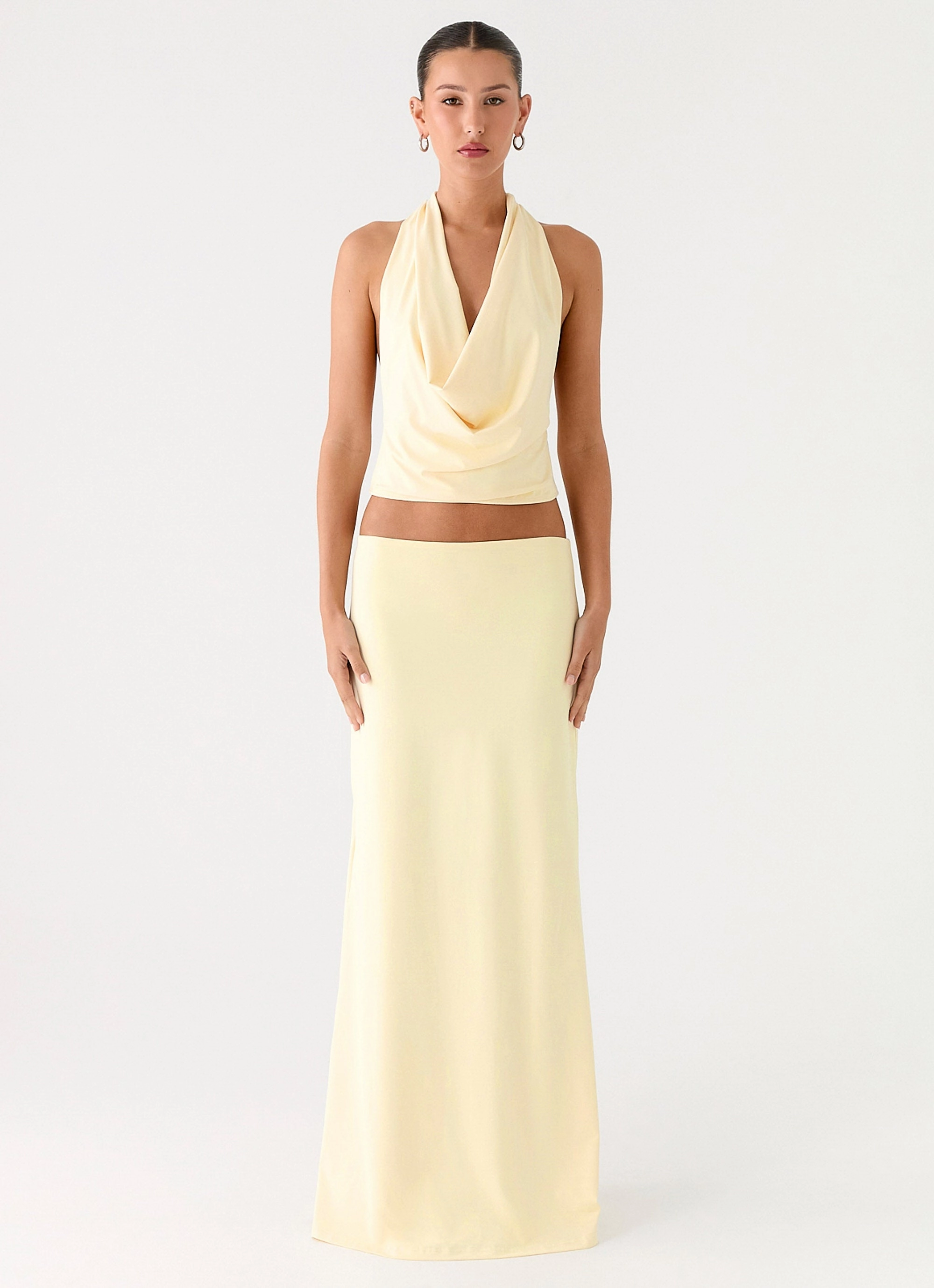 Ashi Maxi Skirt - Yellow Plus size option Crisp Fit