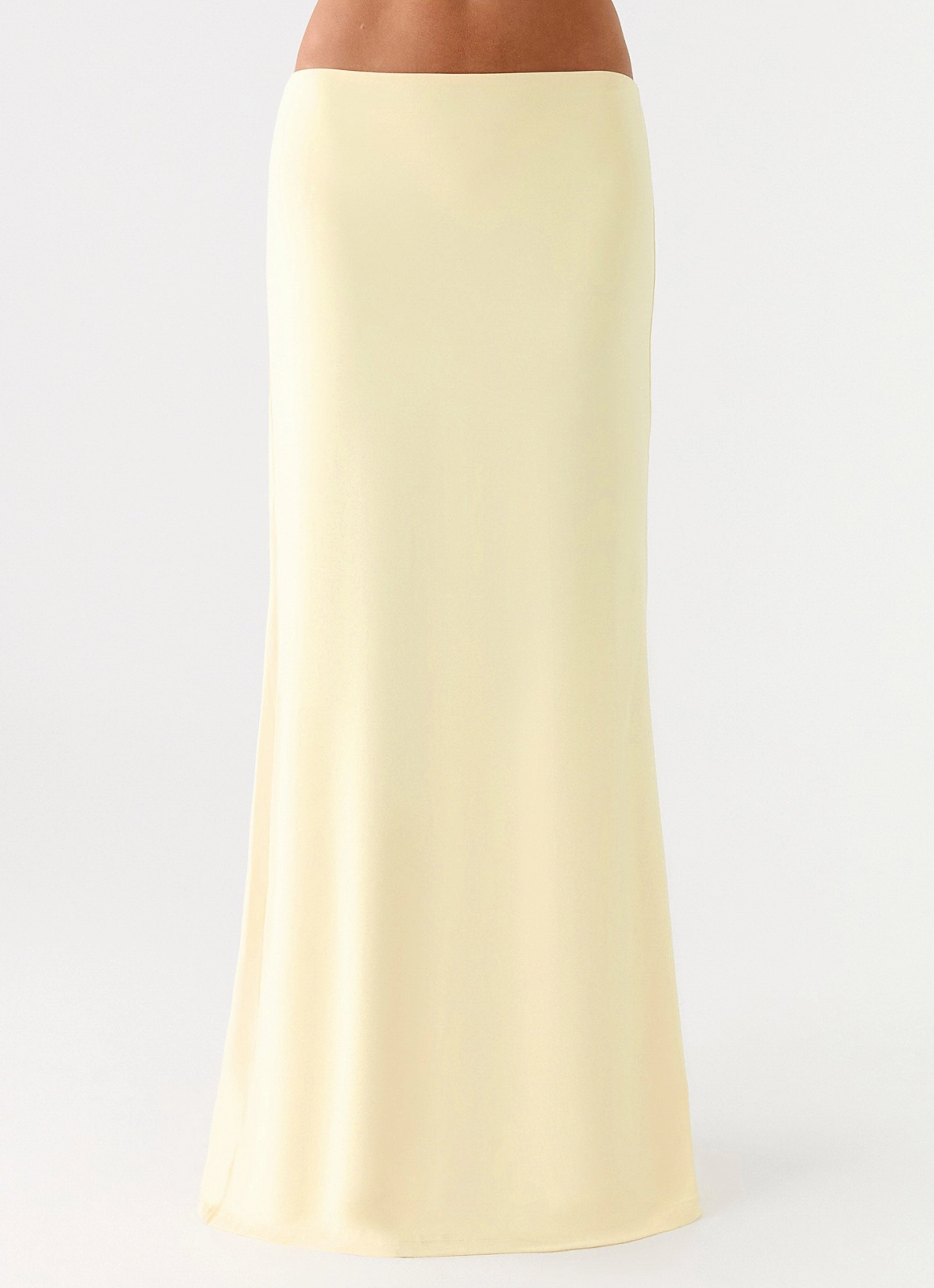 Double Stitched Elastic hem Ashi Maxi Skirt - Yellow