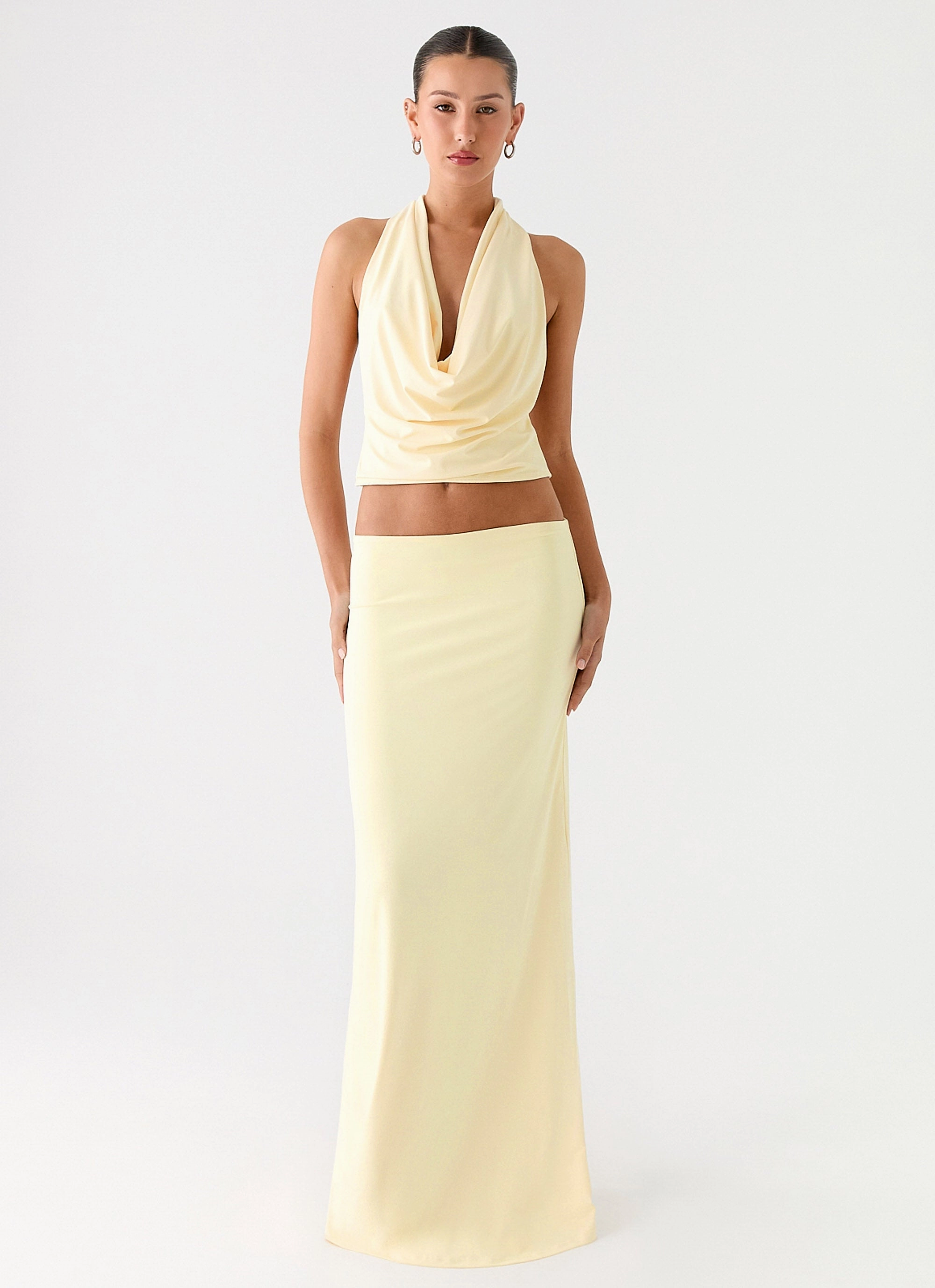 Structured silhouette Ashi Maxi Skirt - Yellow