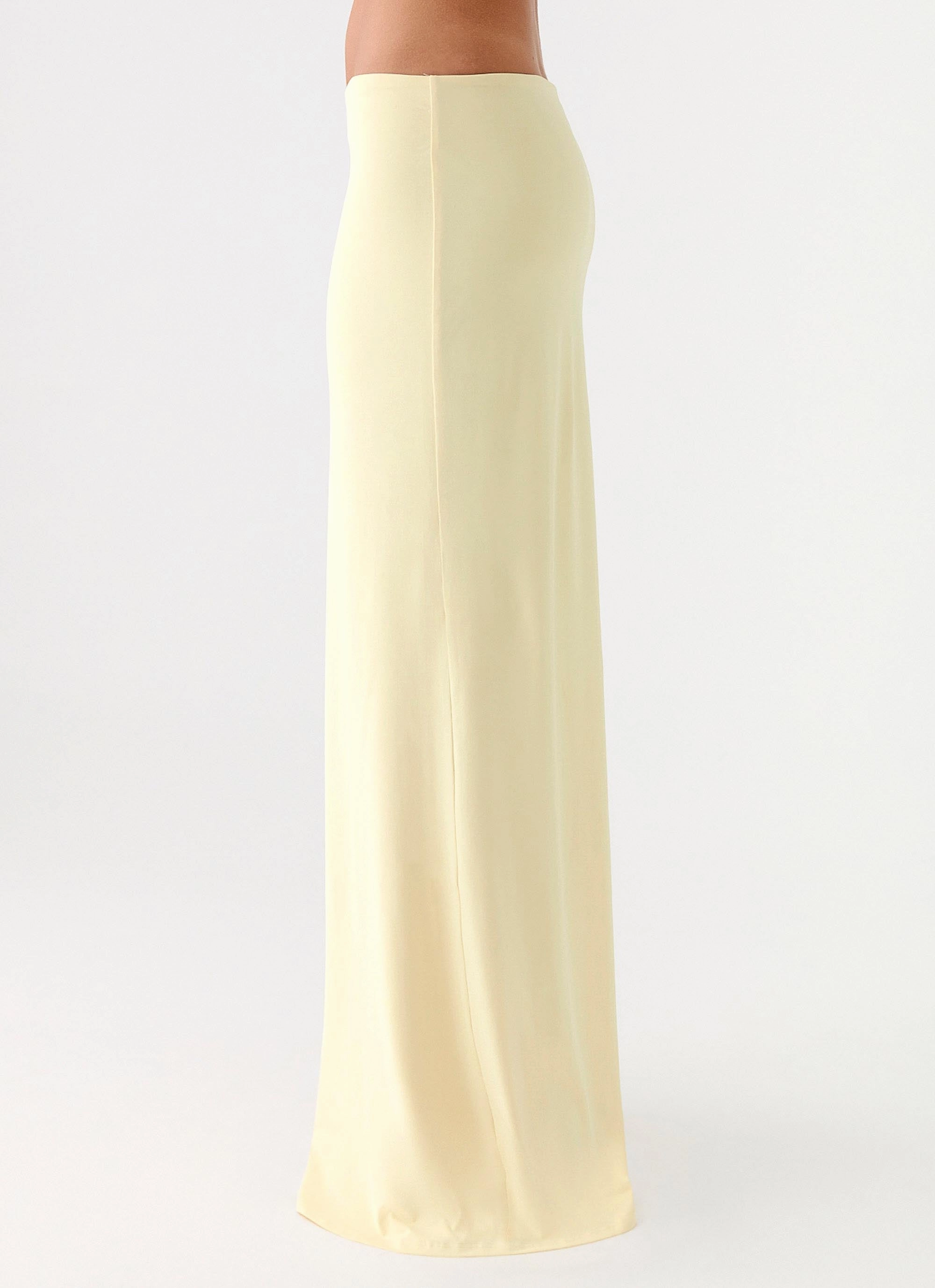 Comfort Wear Leg Elongating Ashi Maxi Skirt - Yellow