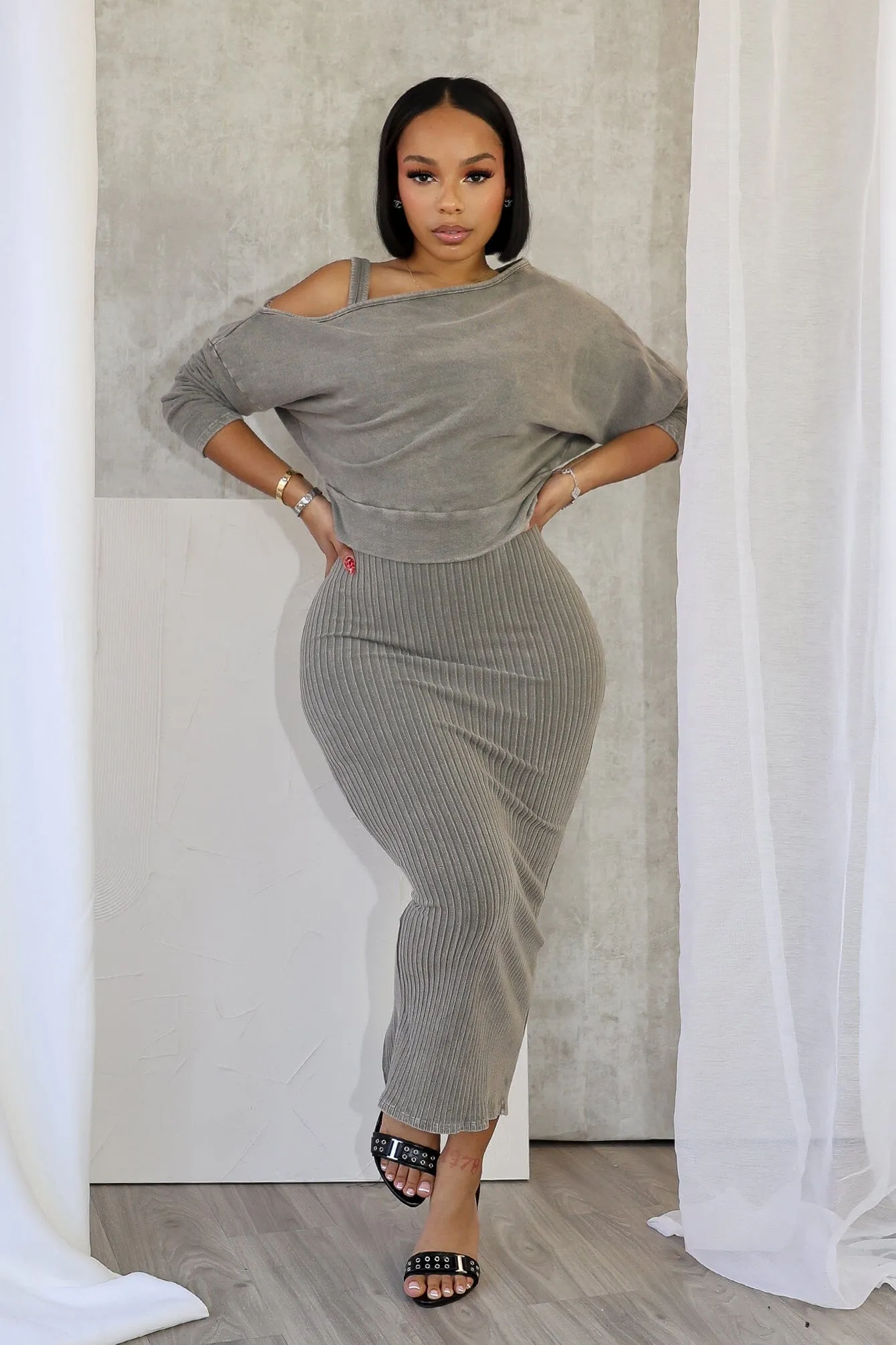 Aspen Mineral Washed Top & Dress SET Fresh Tones Mom Chic