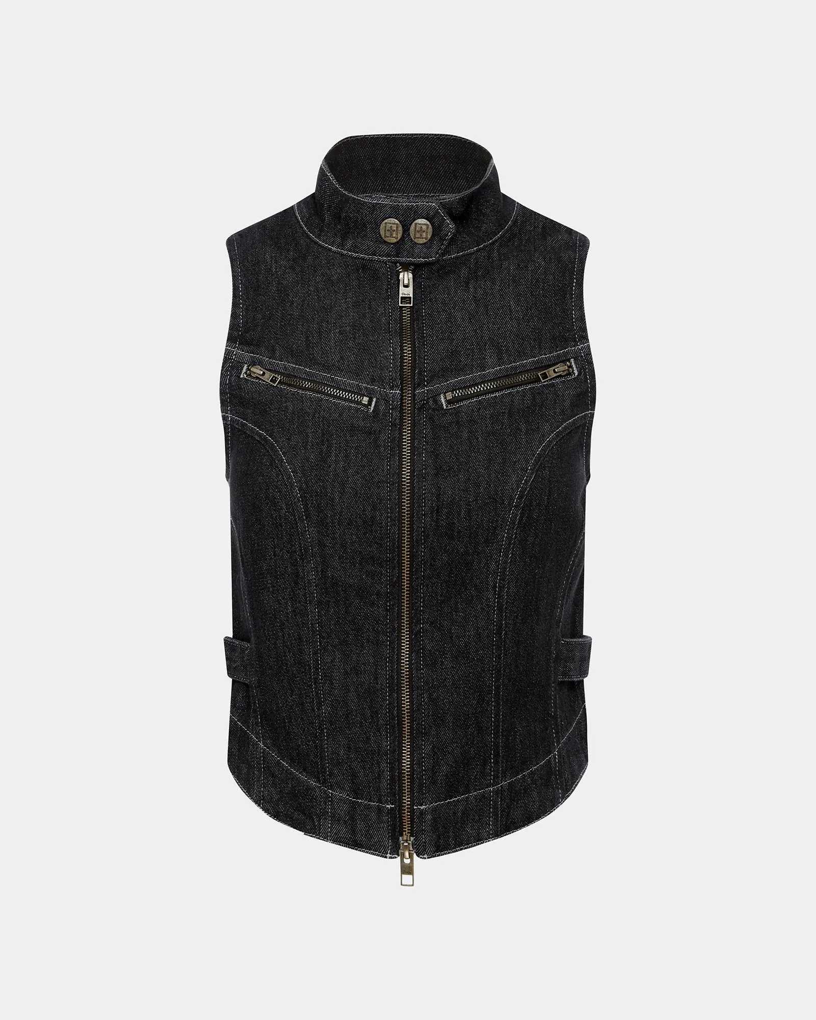 Asymmetric Hem Cutting PARADIGM GILET MIDNIGHT BioBased Fiber