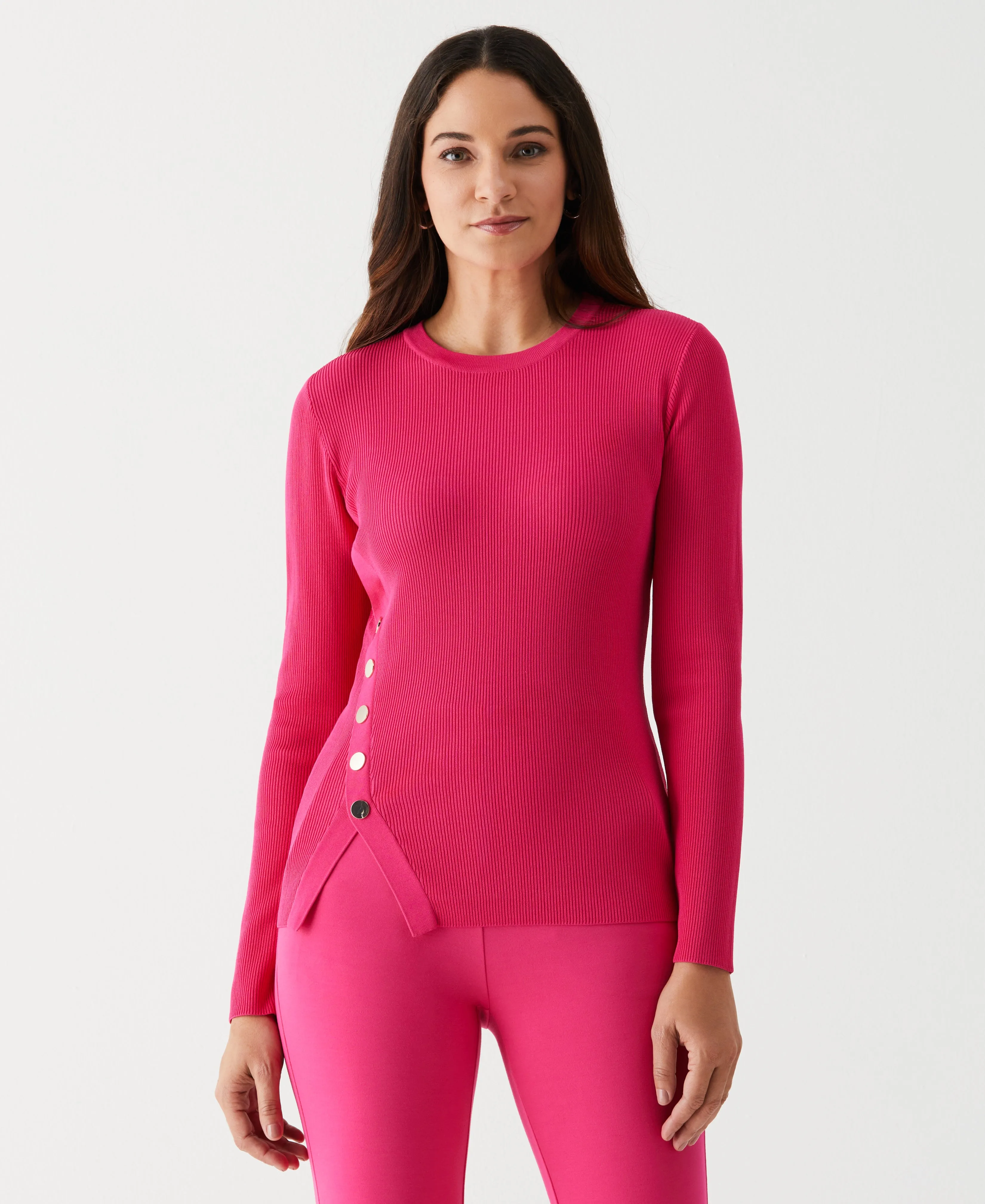 Reflective Detailing Durable Hem Stitching Asymmetrical Sweater with Snaps