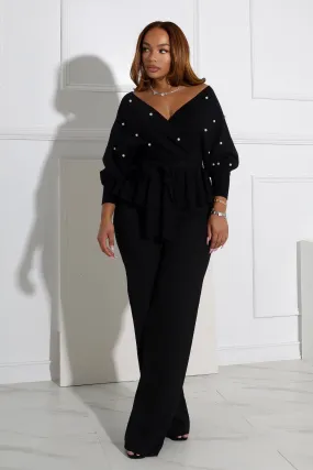 Aubrey Pearl Knit Wrap Sweater LayeringFriendly Weight