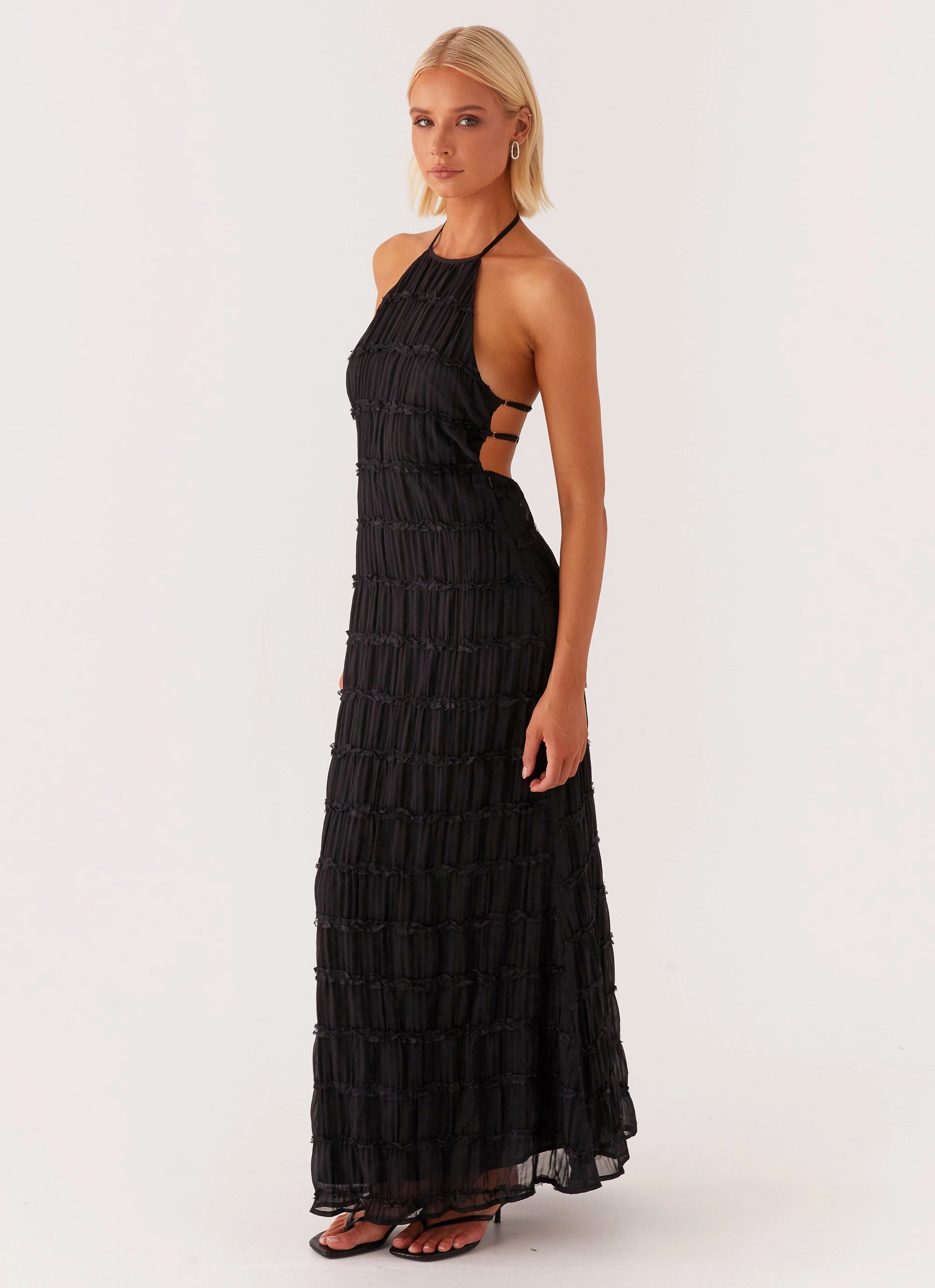 Neutral Base Playful Twist Aullie Maxi Dress - Black
