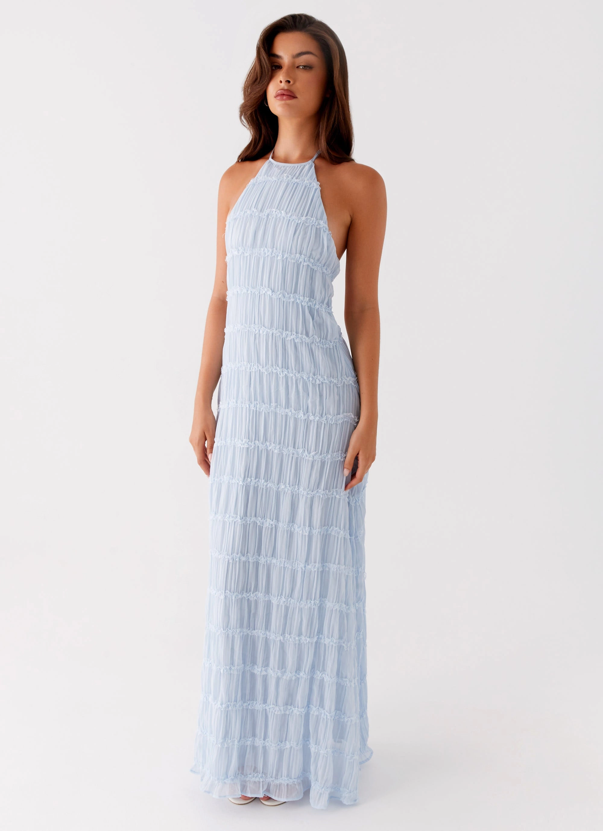 Aullie Maxi Dress - Blue Classic Appeal Statement-Piece