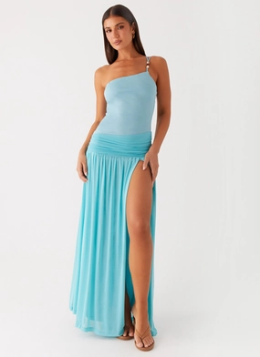 All Wear Soft Stitch Aurelia Maxi Dress - Aqua