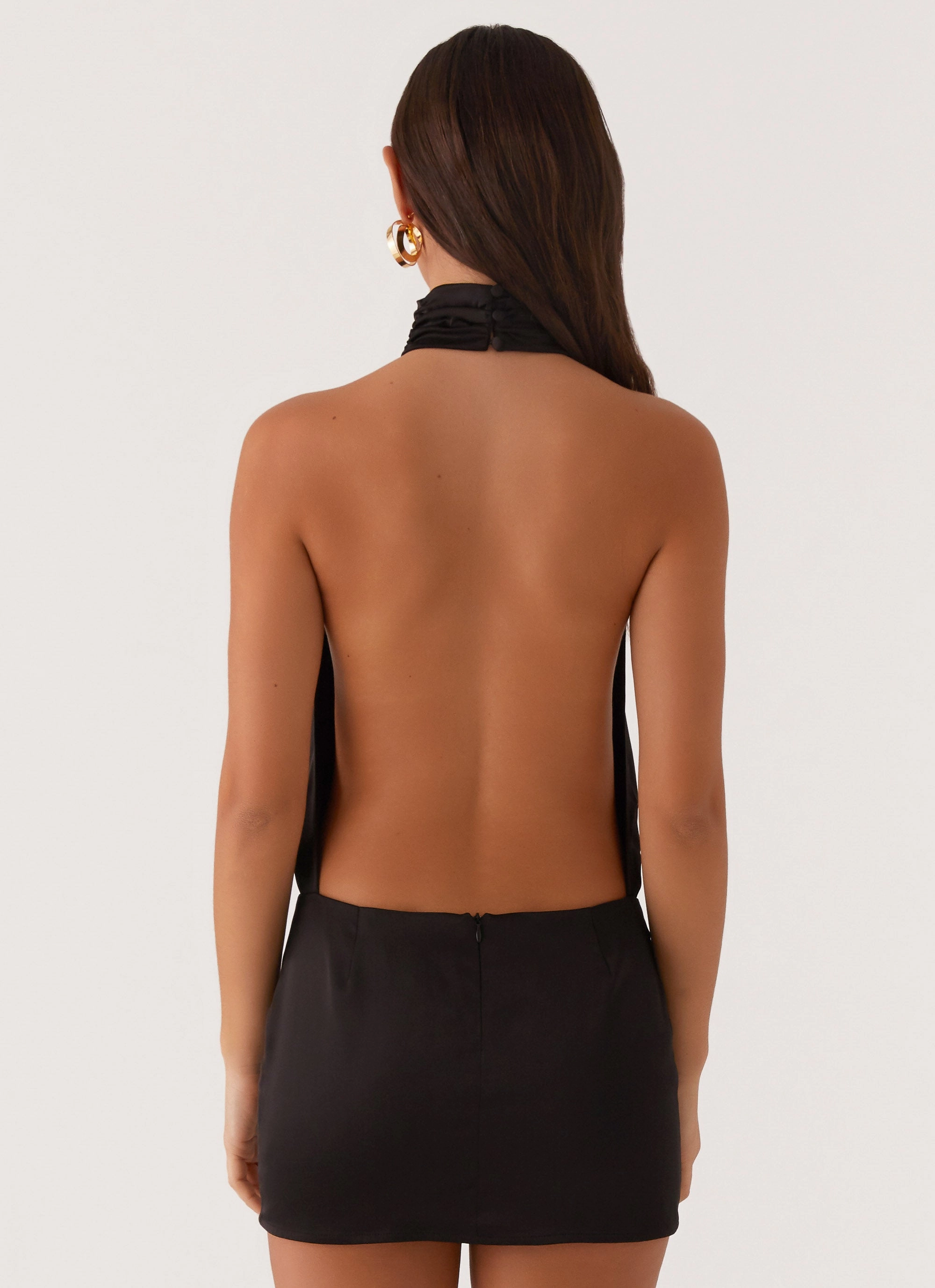 Versatile Wear Birdie Halterneck Mini Dress - Black