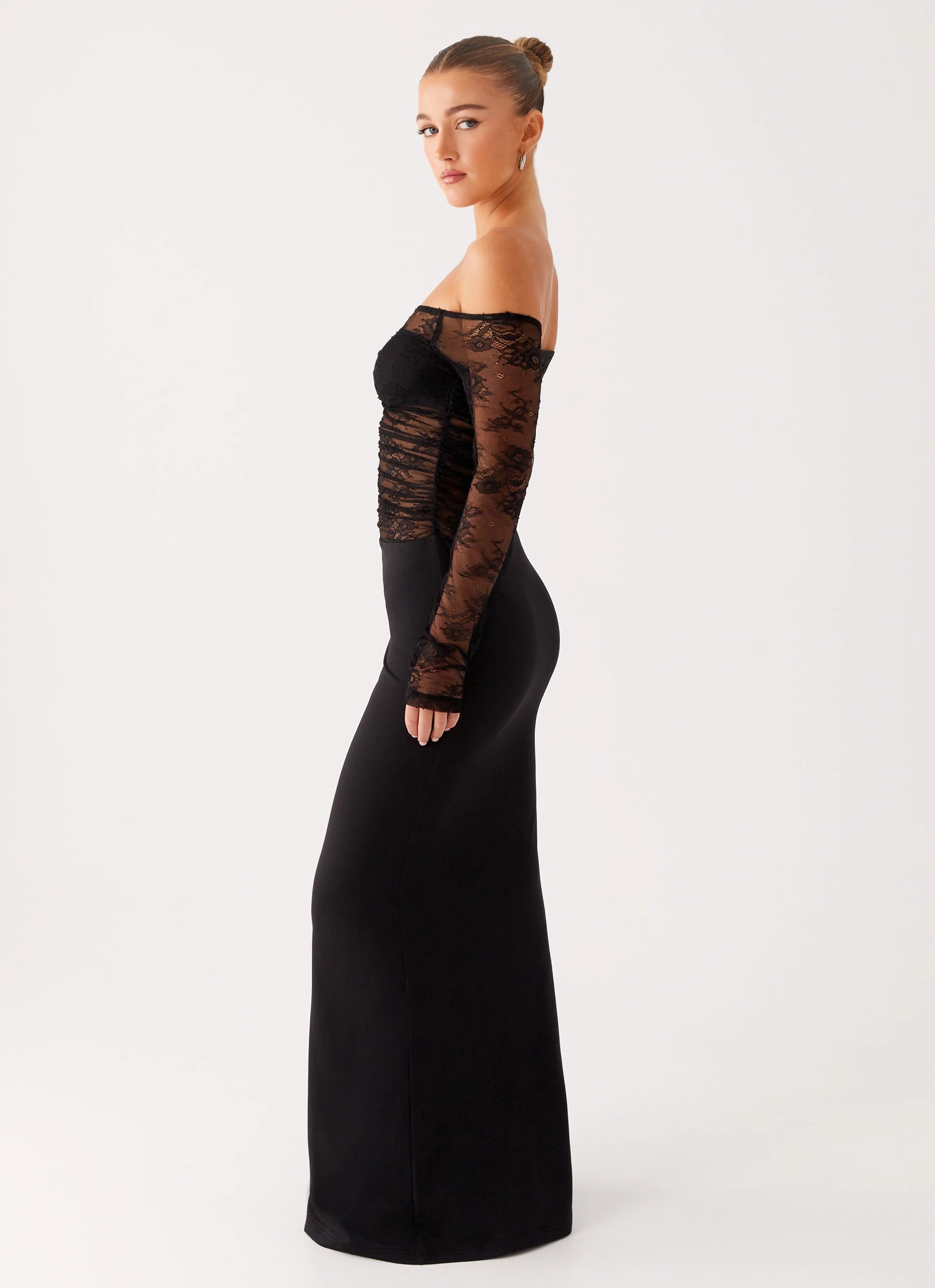 Stylish Look V Neckline Avi Maxi Dress - Black