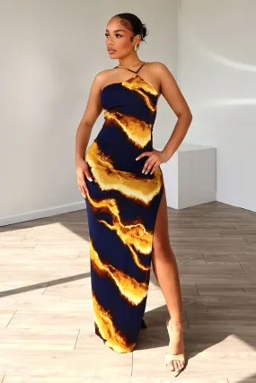 Flower Soft Back To The Island Print Maxi Dress