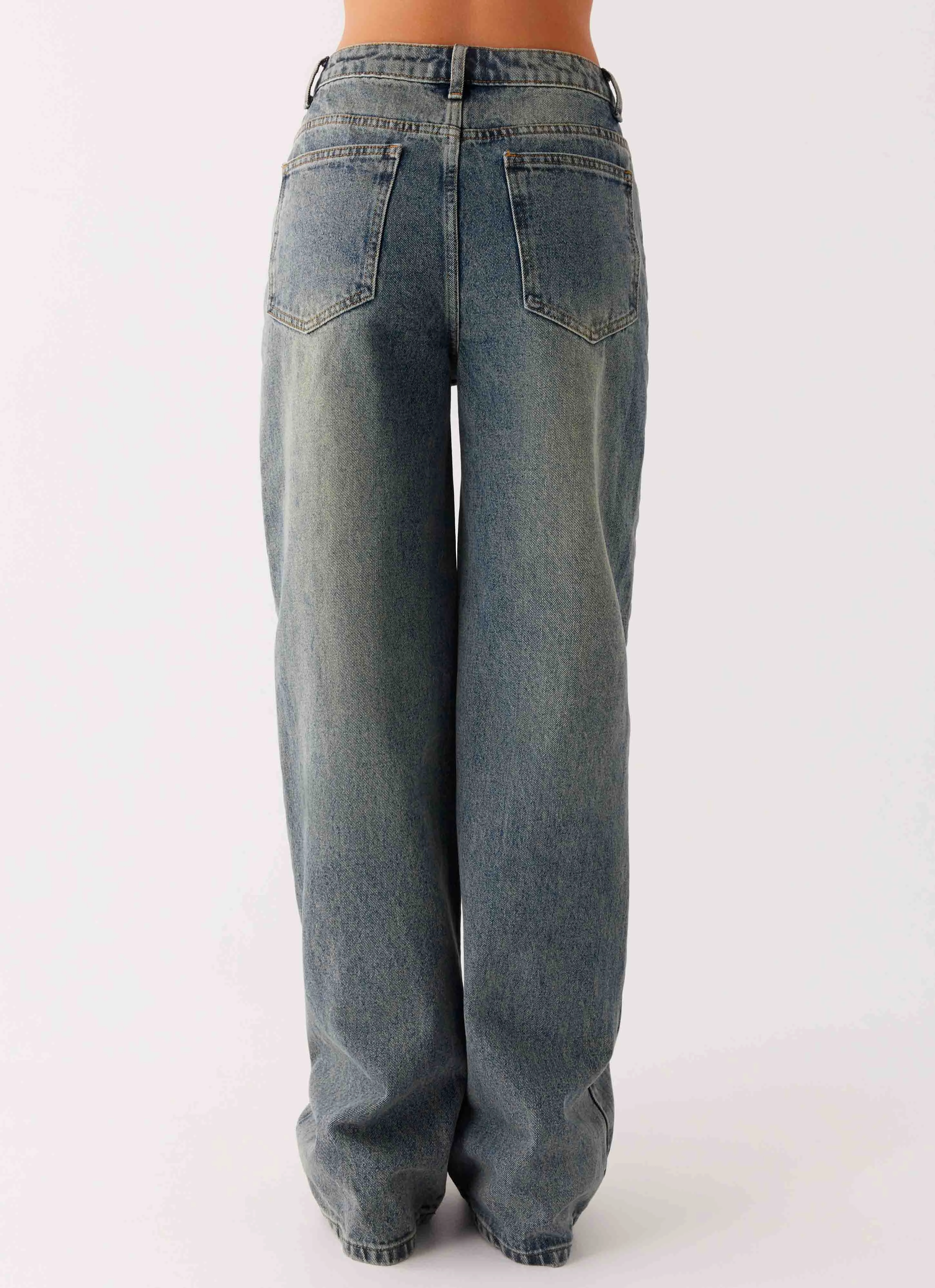 Staple Piece Back Again Straight Leg Denim Jeans - Dirty Wash