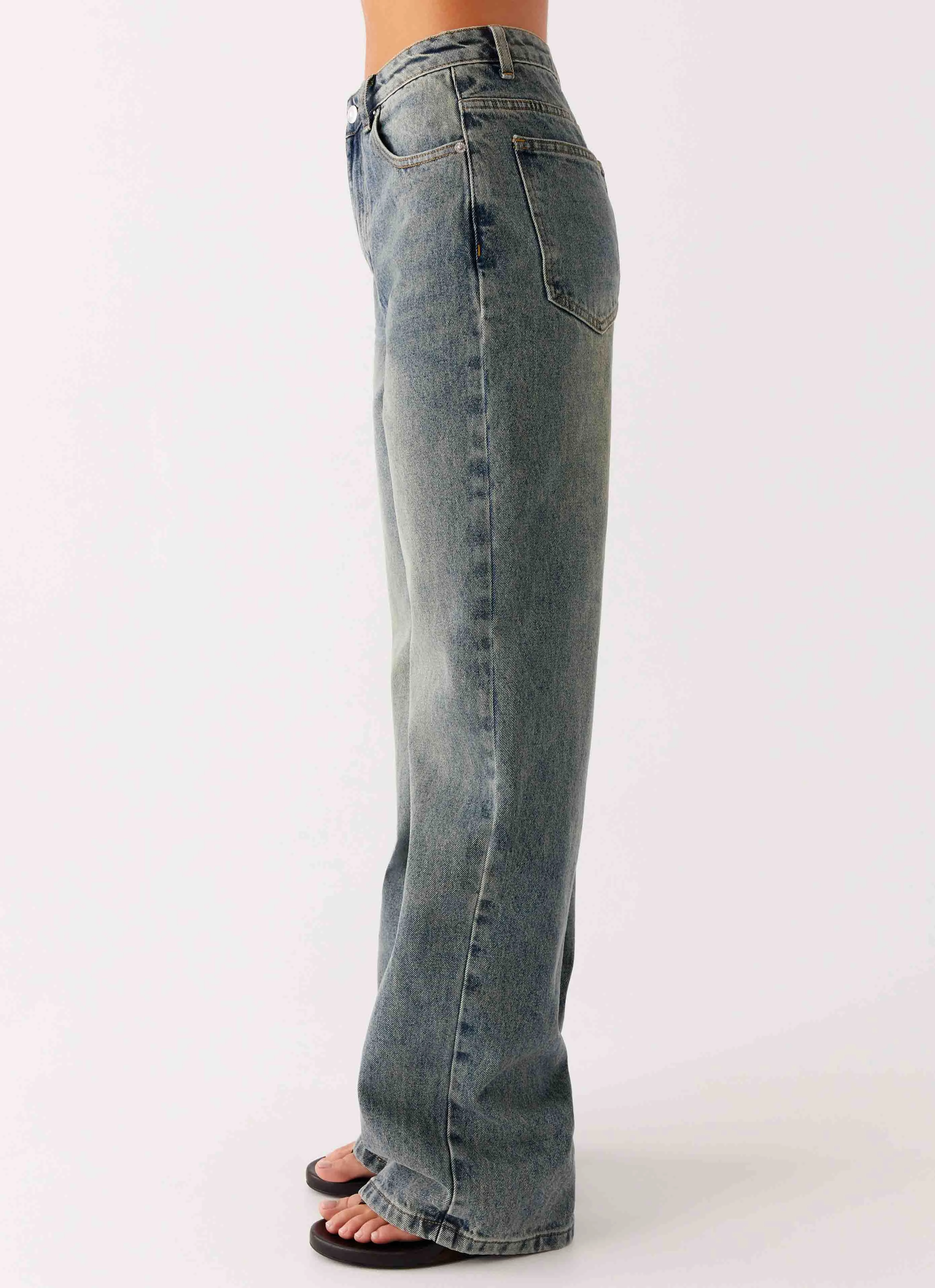 Back Again Straight Leg Denim Jeans - Dirty Wash General Option