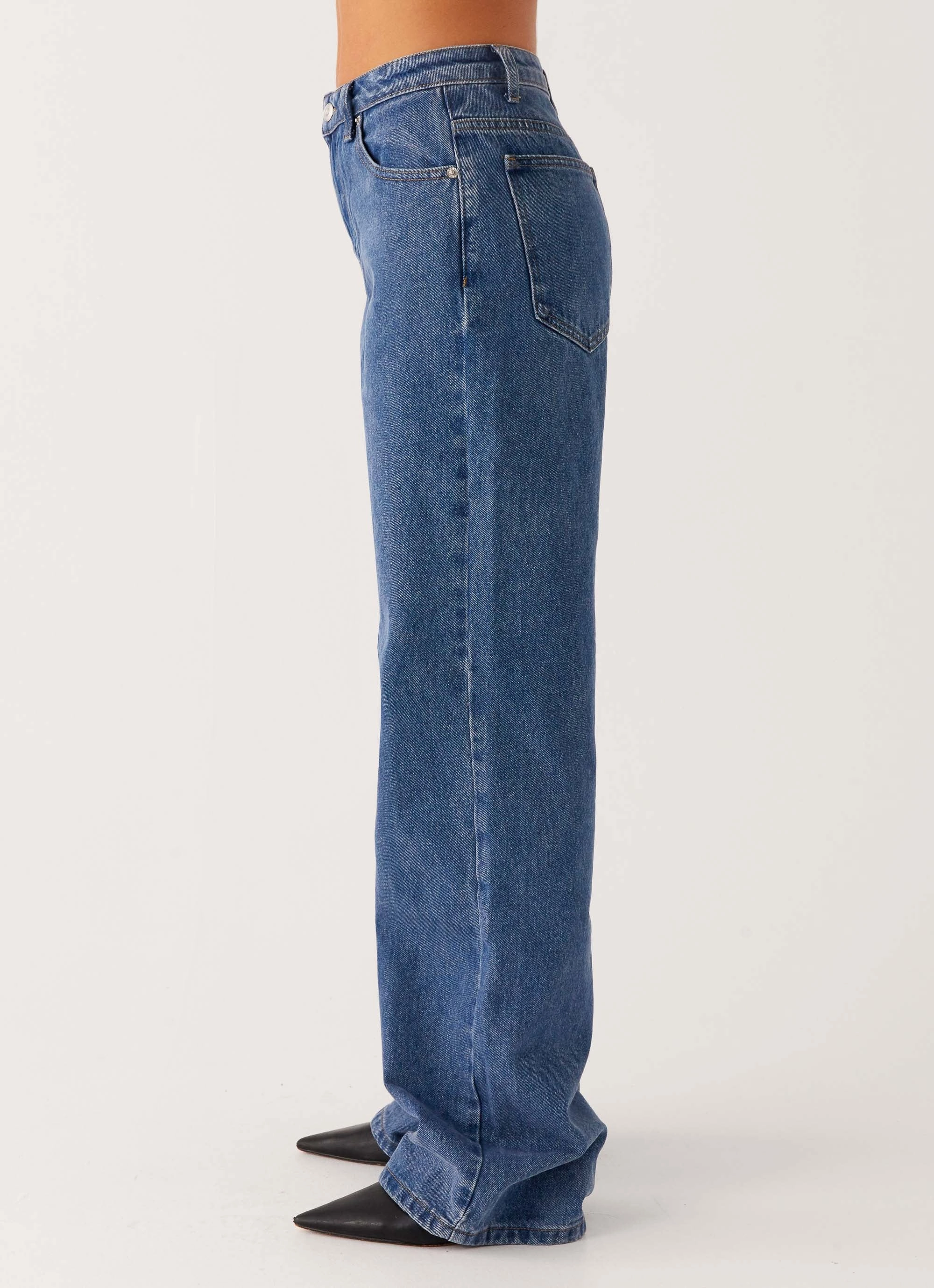 Fashion Focus Sleek Shape Back Again Straight Leg Denim Jeans - True Blue