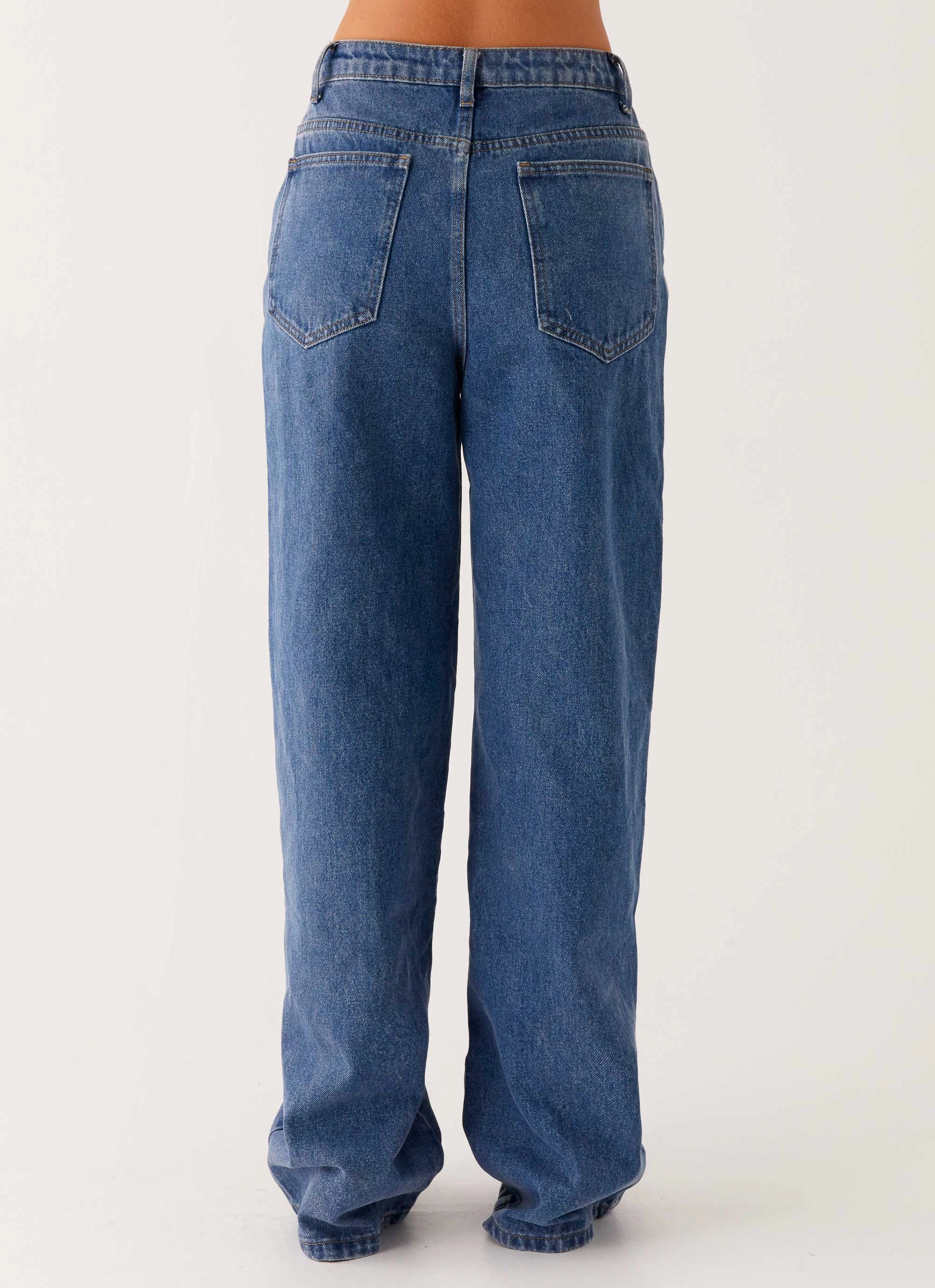 Back Again Straight Leg Denim Jeans - True Blue Elegant Travel Outfit Minimalist Style Closet Staple