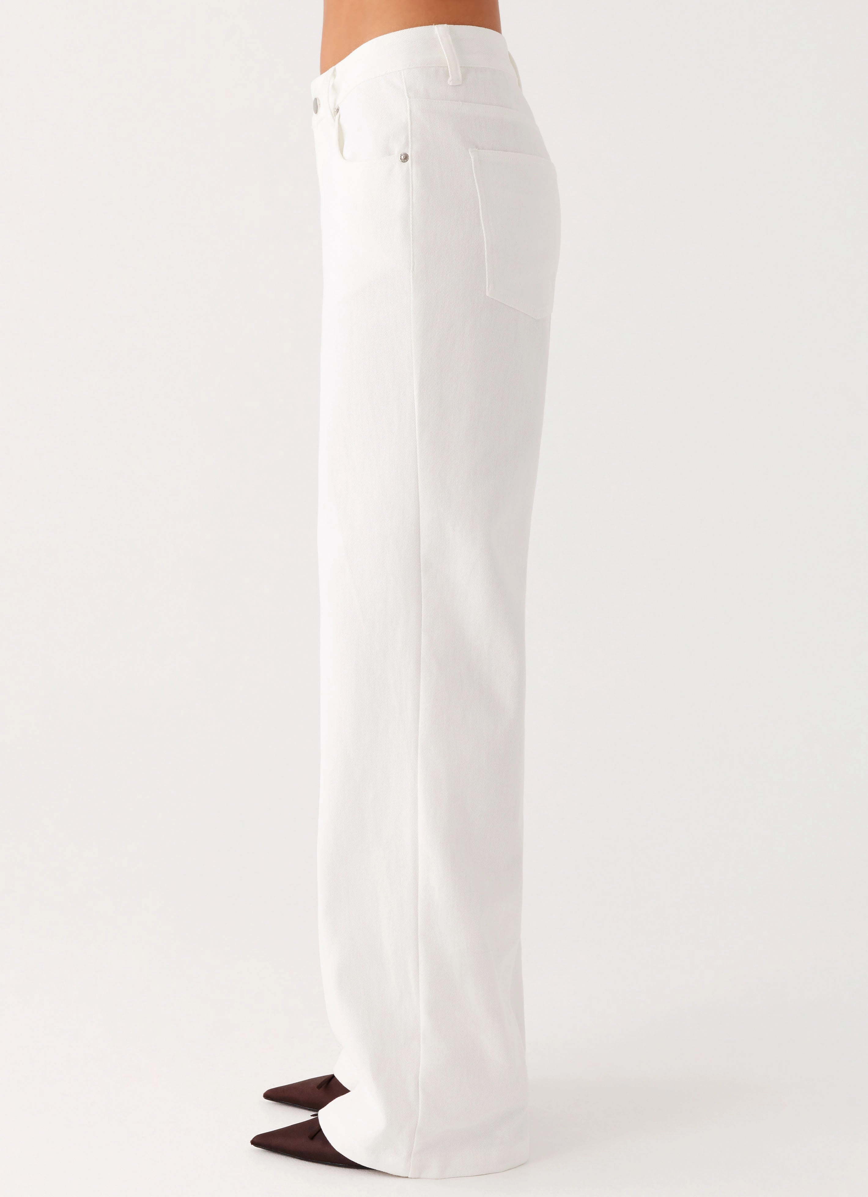 Back Again Straight Leg Denim Jeans - White Work Ready Earthy Flexible Style