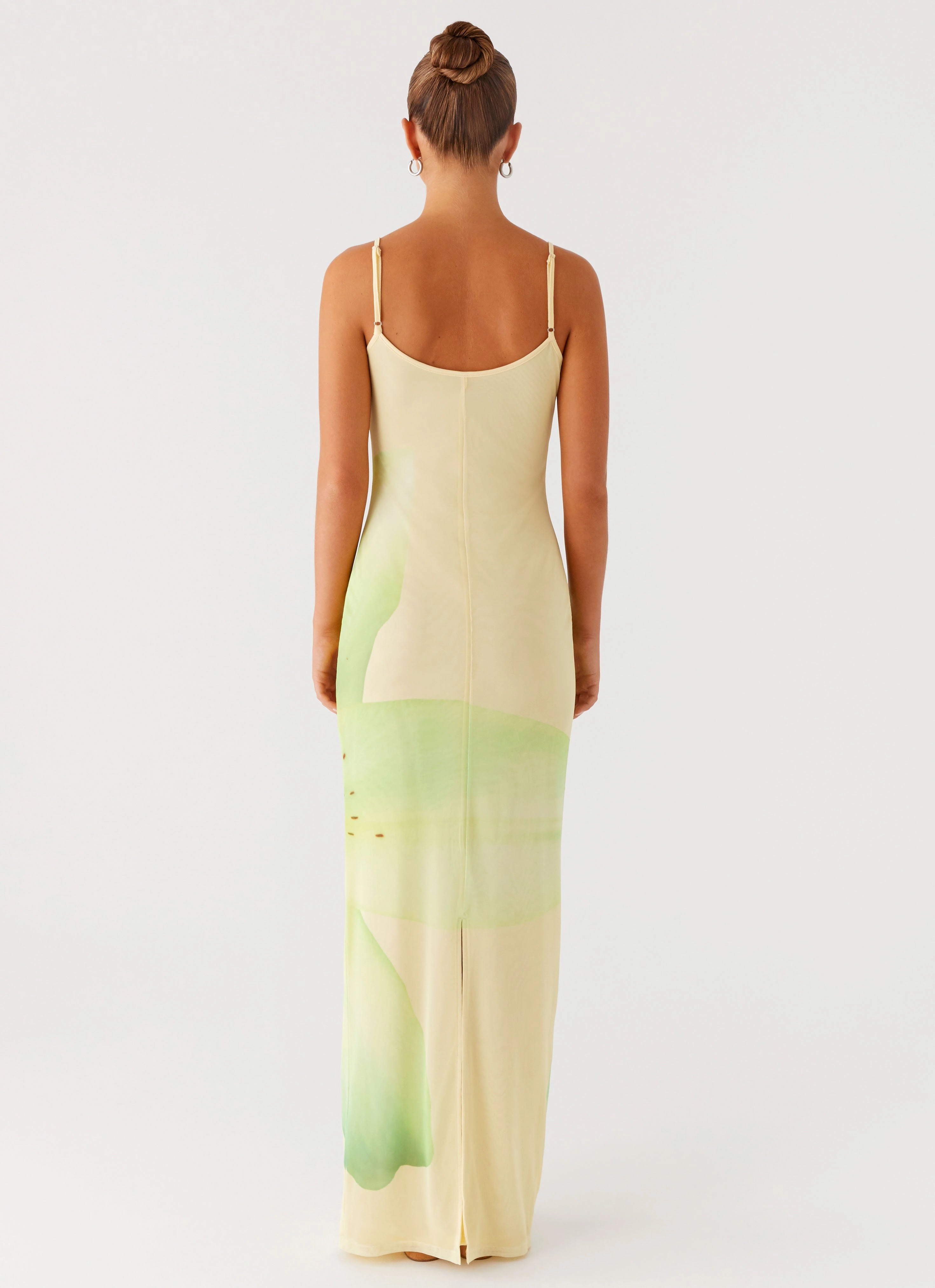 StretchableKnit Bad News Mesh Maxi Dress - Yellow Lily
