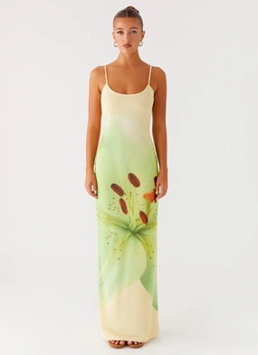 Bad News Mesh Maxi Dress - Yellow Lily Delicate Mood