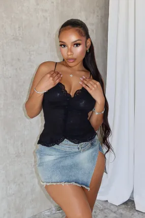 ThermalRegulationLayer Casual Look Balia Mesh Lace Contrast Cami Top